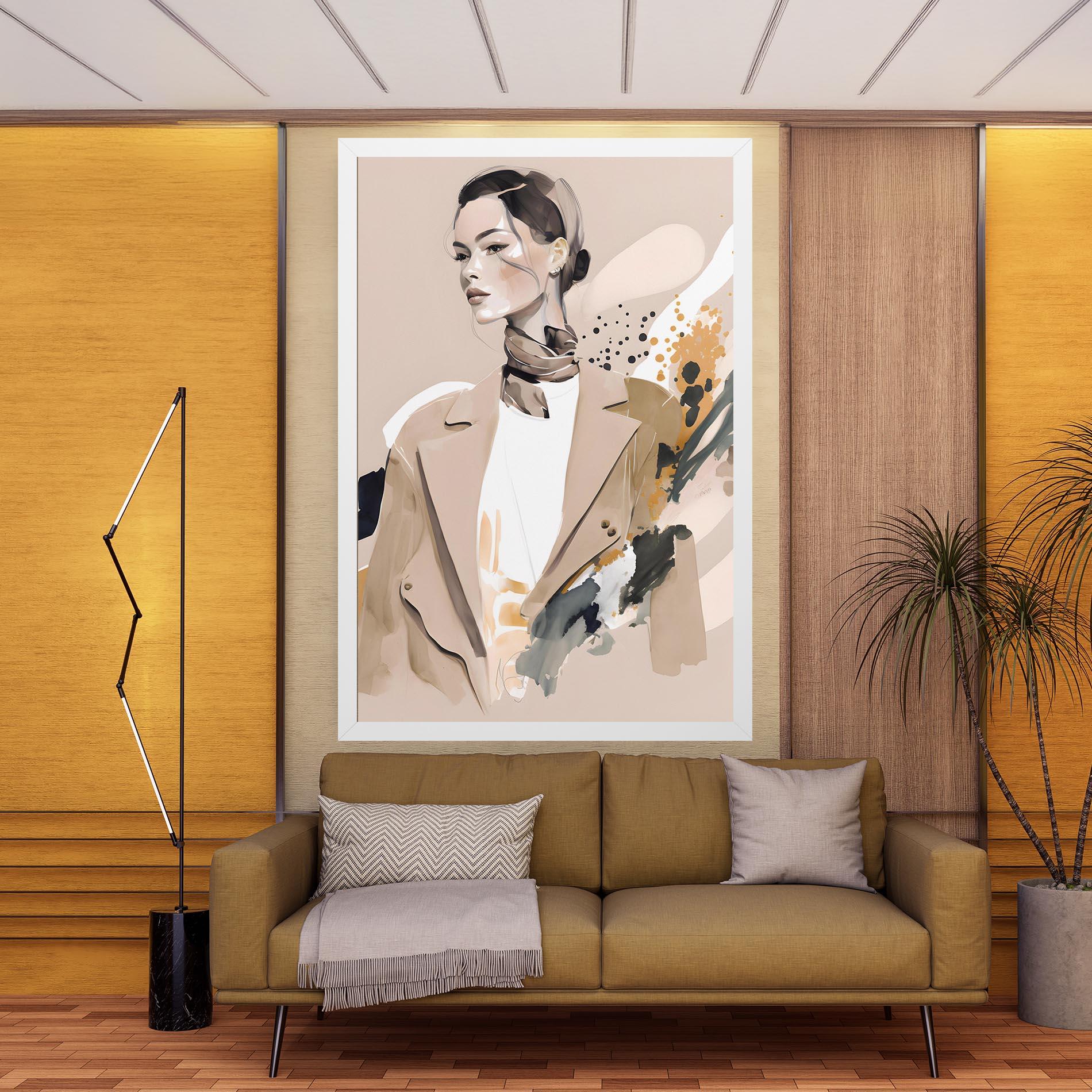 Obraz na Płótnie Watercolor Stylish Model mockup 9