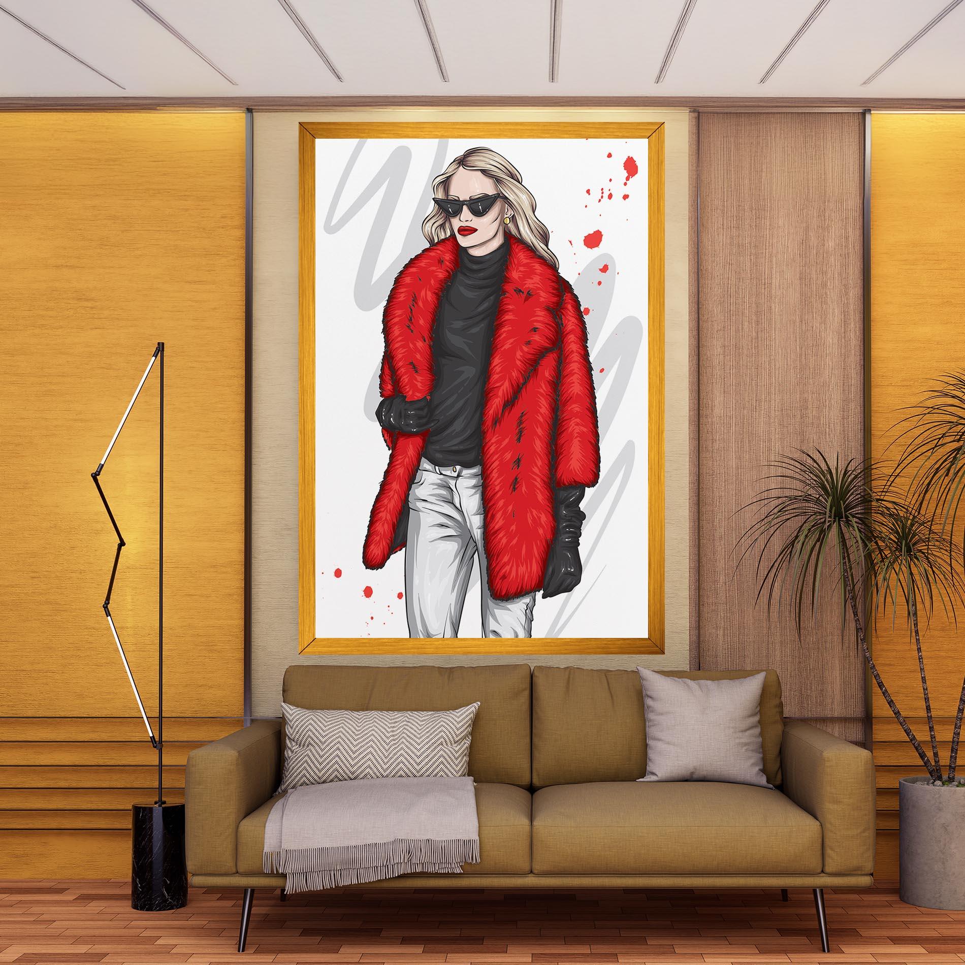 Obraz na Płótnie Black Blouse Woman mockup 9