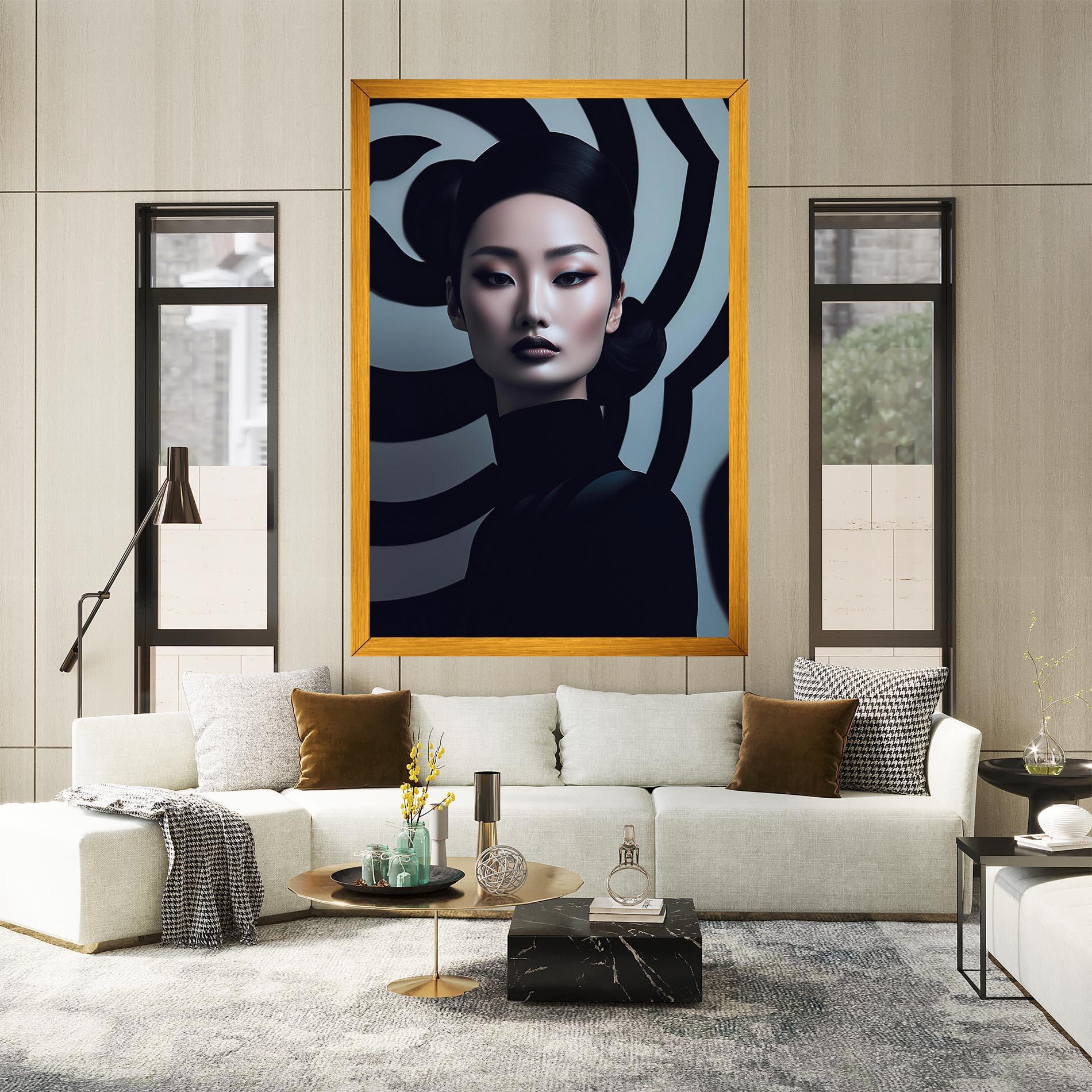 Obraz na Płótnie Asiatic Black Outfit mockup 2