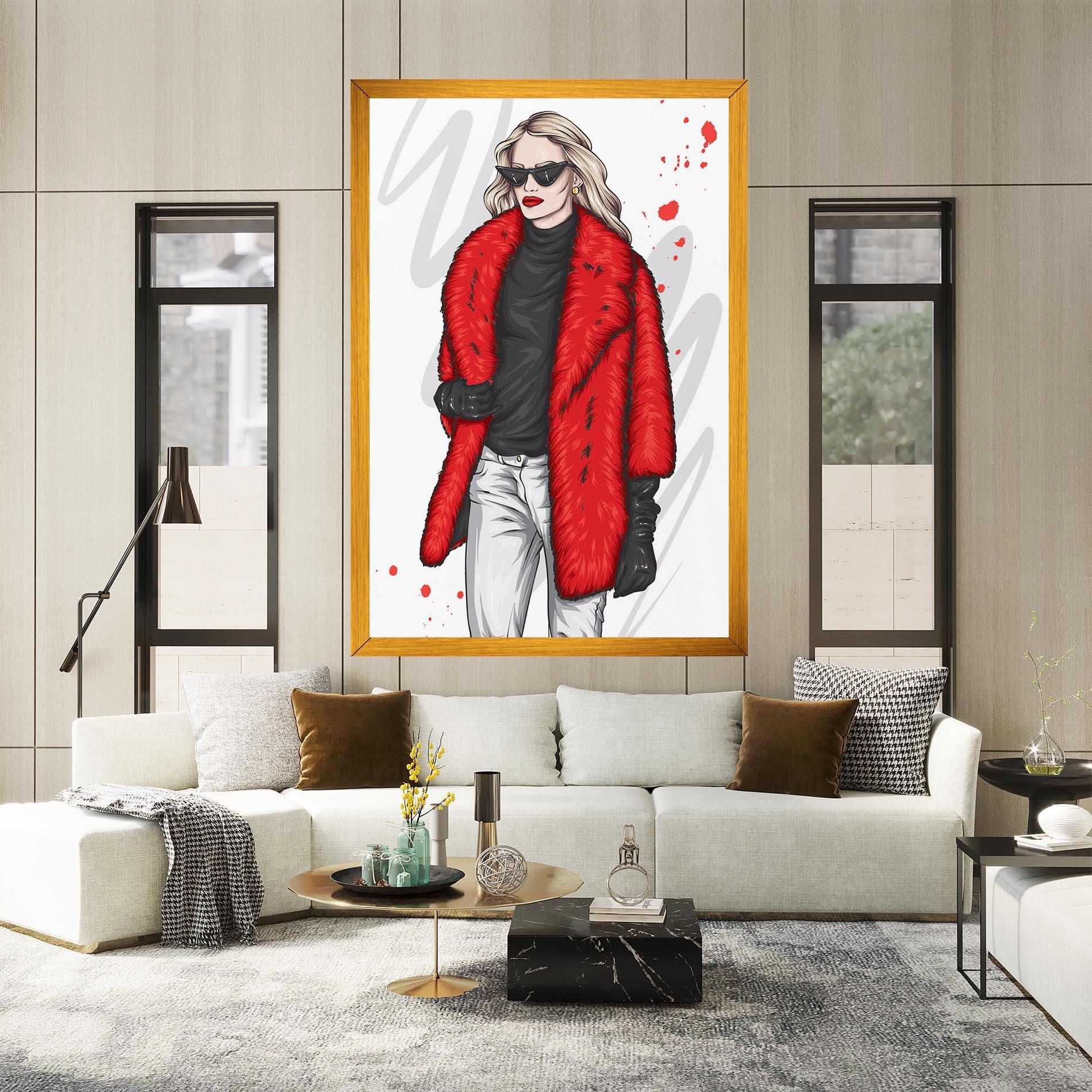 Obraz na Płótnie Black Blouse Woman mockup 2