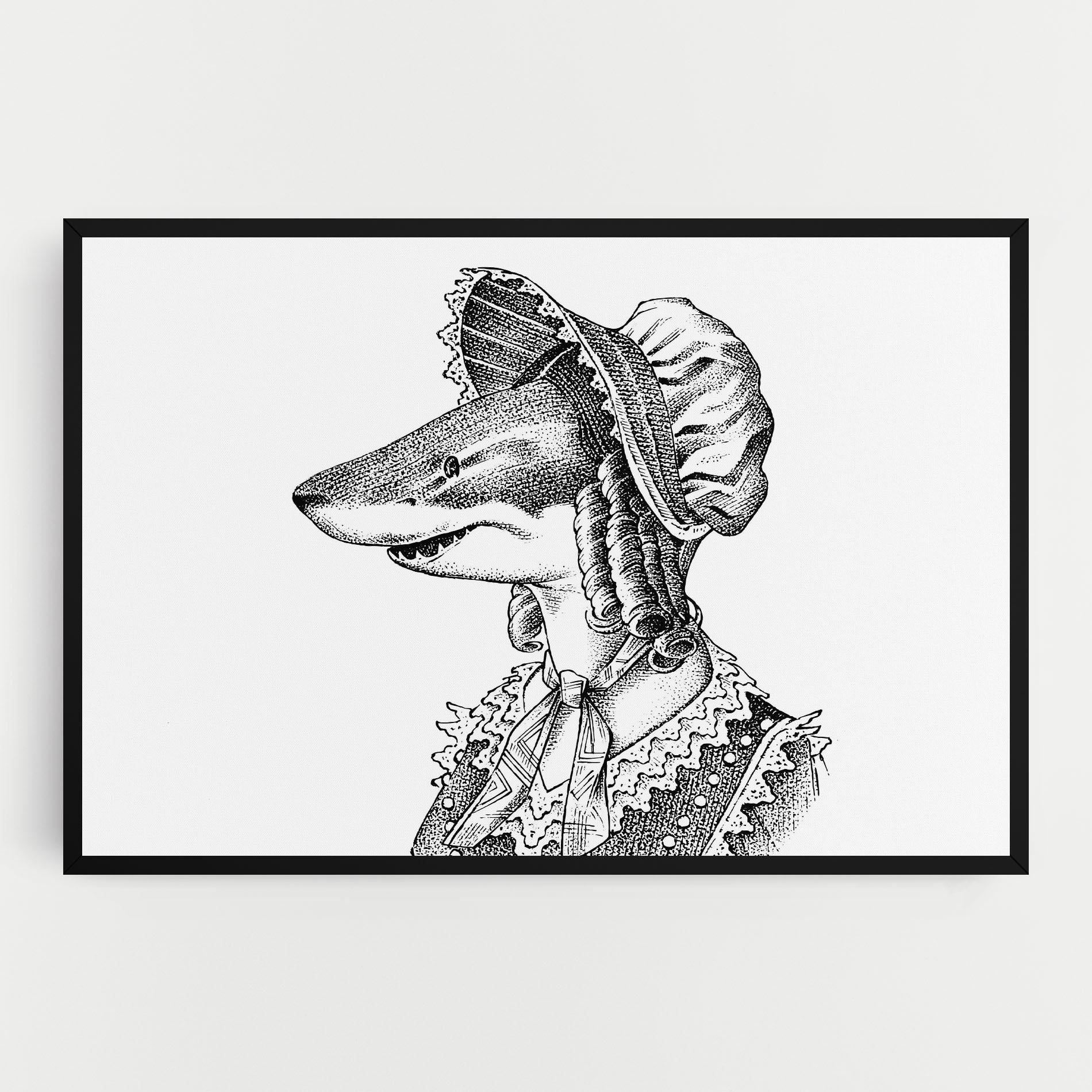 Obraz na Płótnie Vintage Shark mockup 0