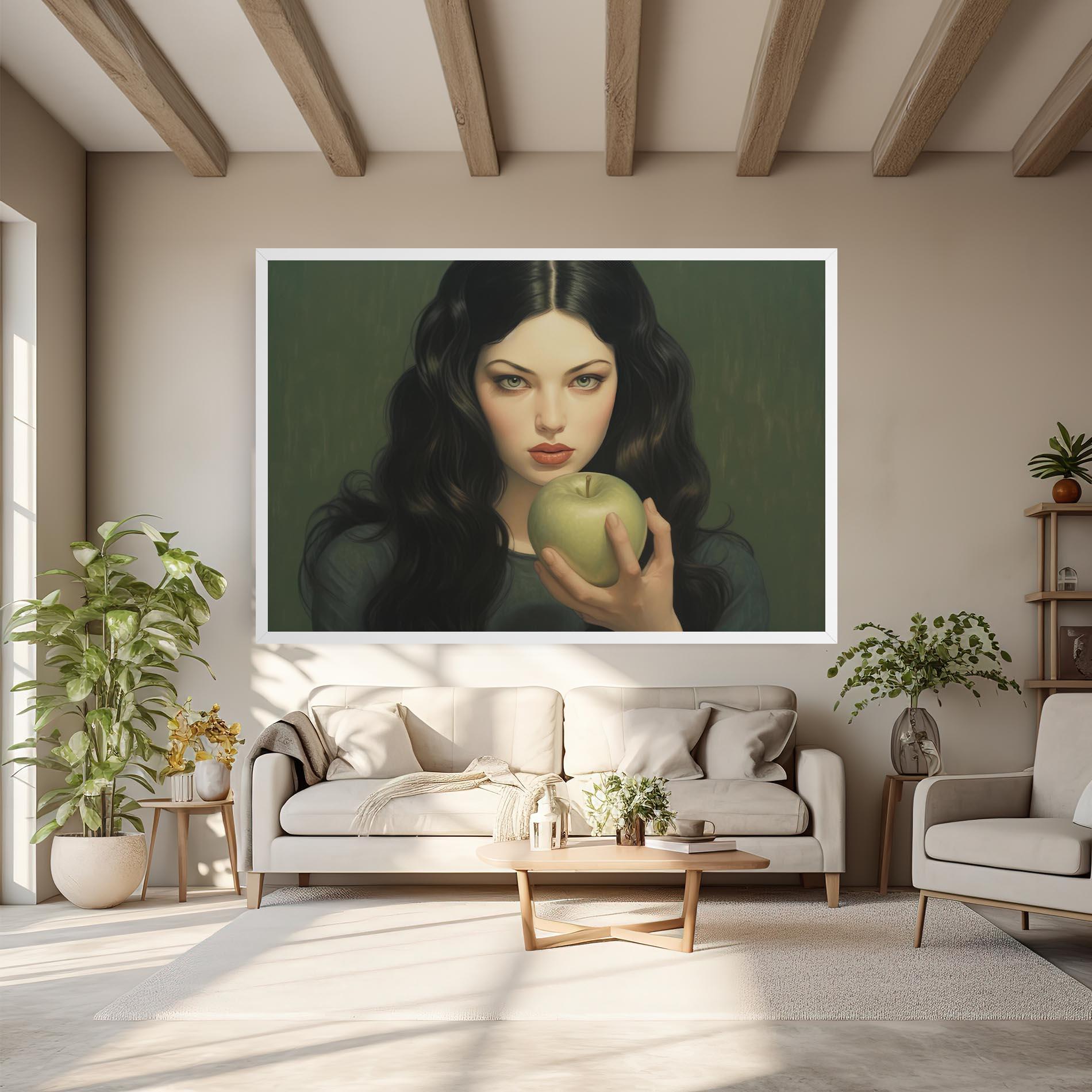 Obraz na Płótnie Green Apple Painting mockup 6