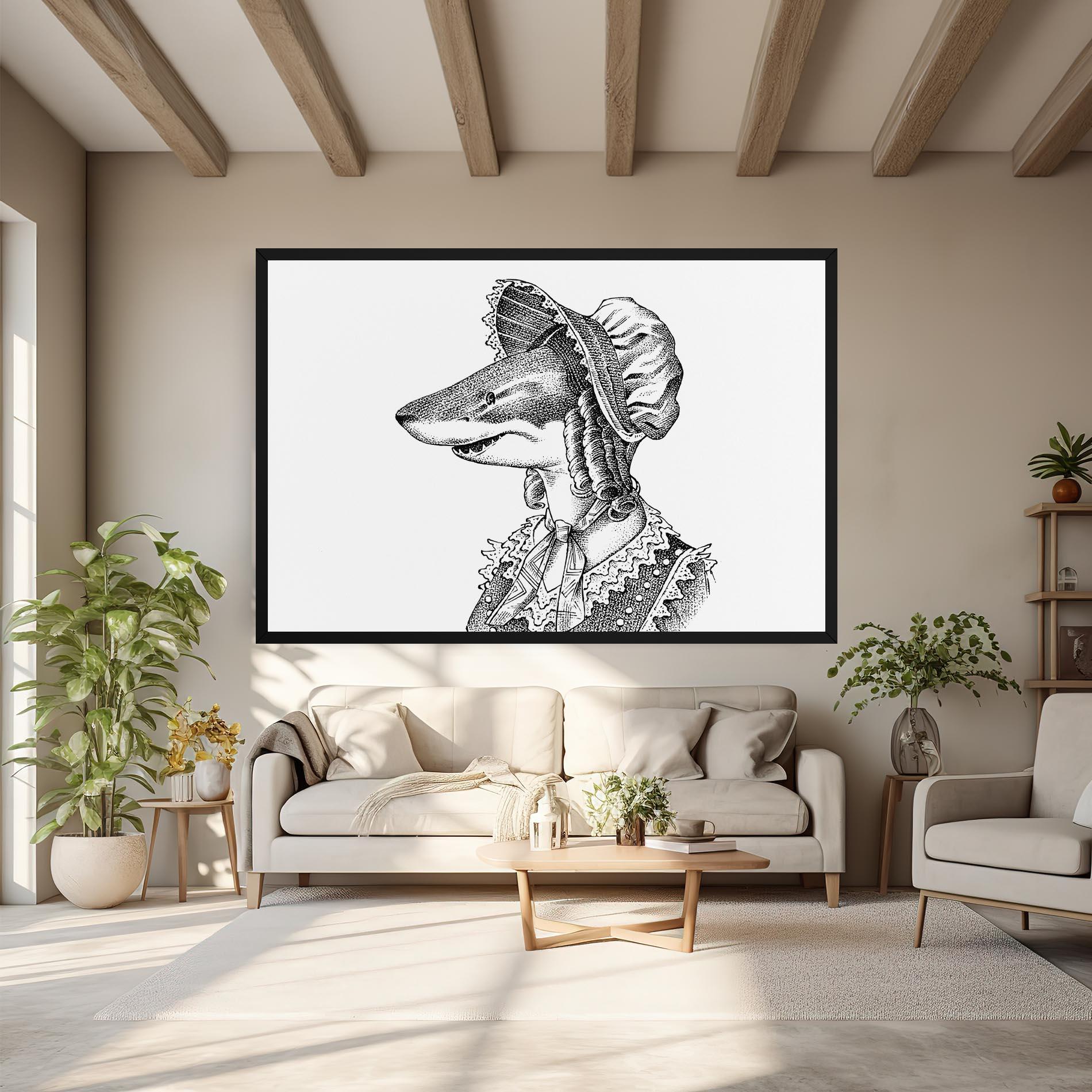 Obraz na Płótnie Vintage Shark mockup 6