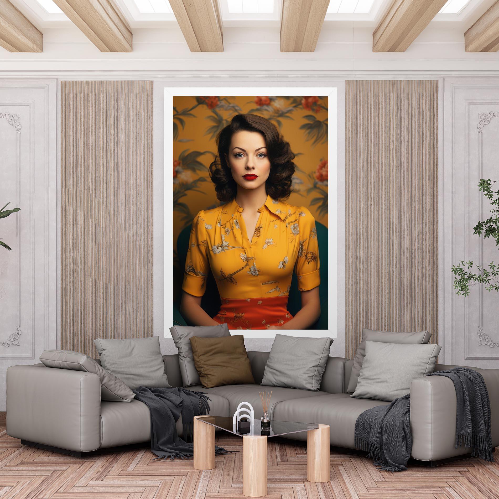 Obraz na Płótnie Yellow Red Dress mockup 6