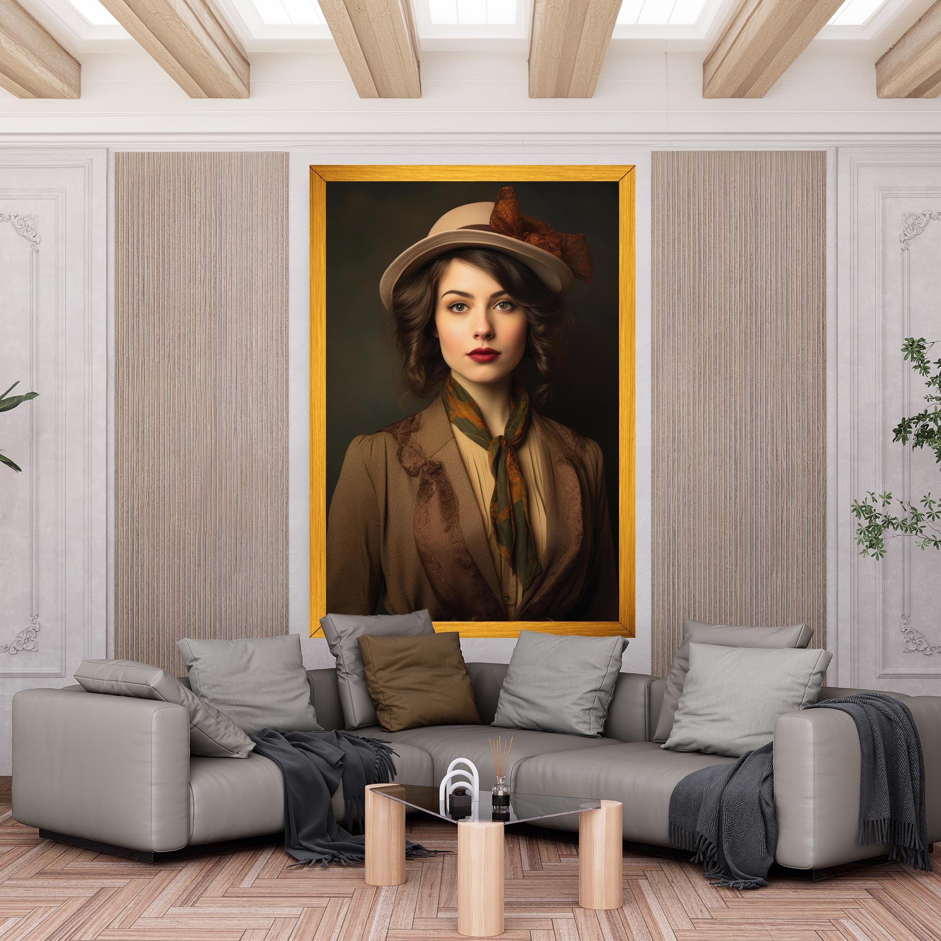 Obraz na Płótnie Cream Vintage Hat mockup 6