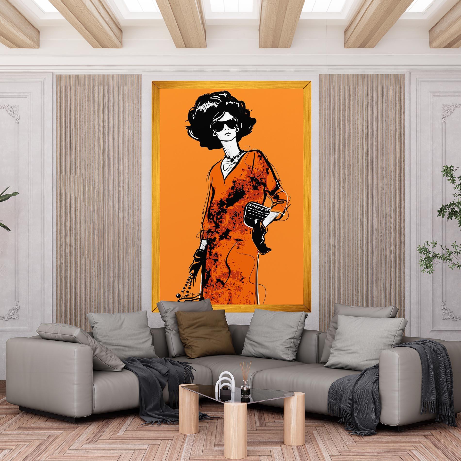 Obraz na Płótnie Old Orange Dress mockup 6