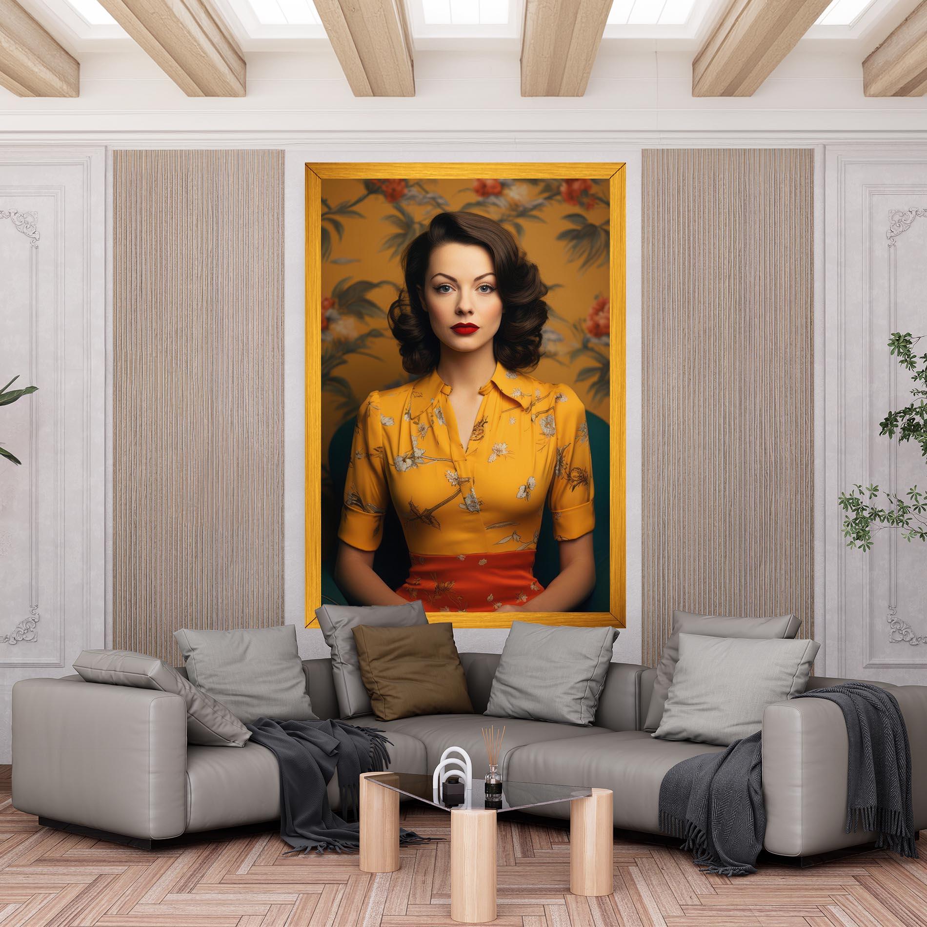 Obraz na Płótnie Yellow Red Dress mockup 6