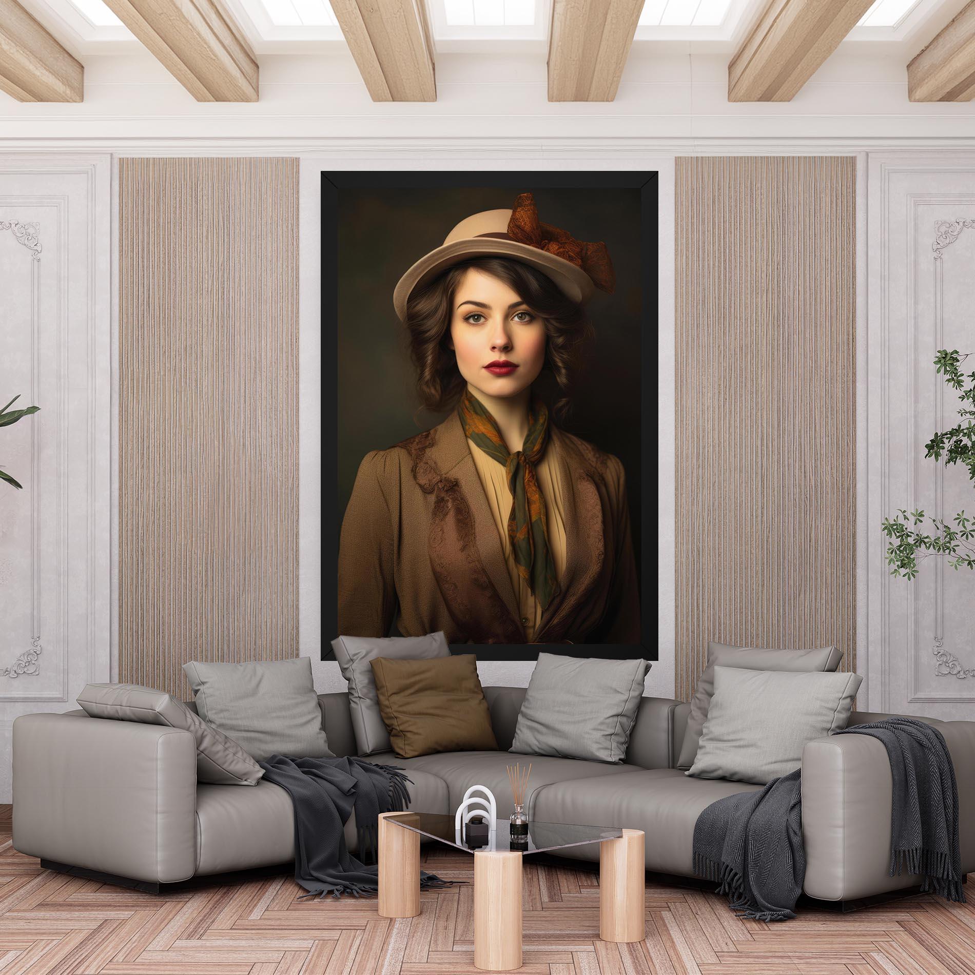 Obraz na Płótnie Cream Vintage Hat mockup 6