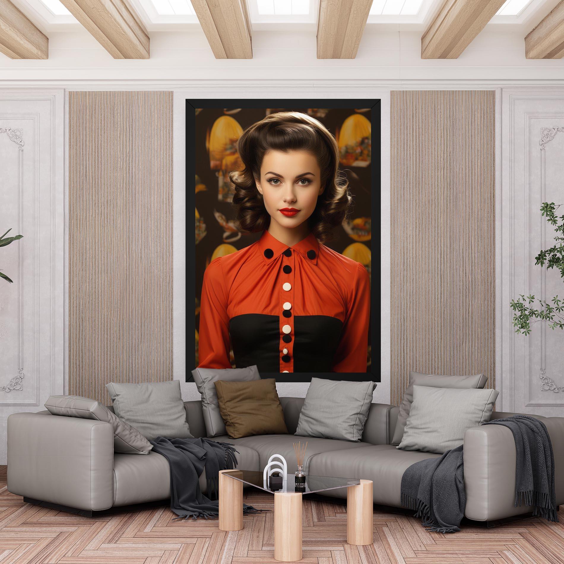 Obraz na Płótnie Vintage Red Black mockup 6