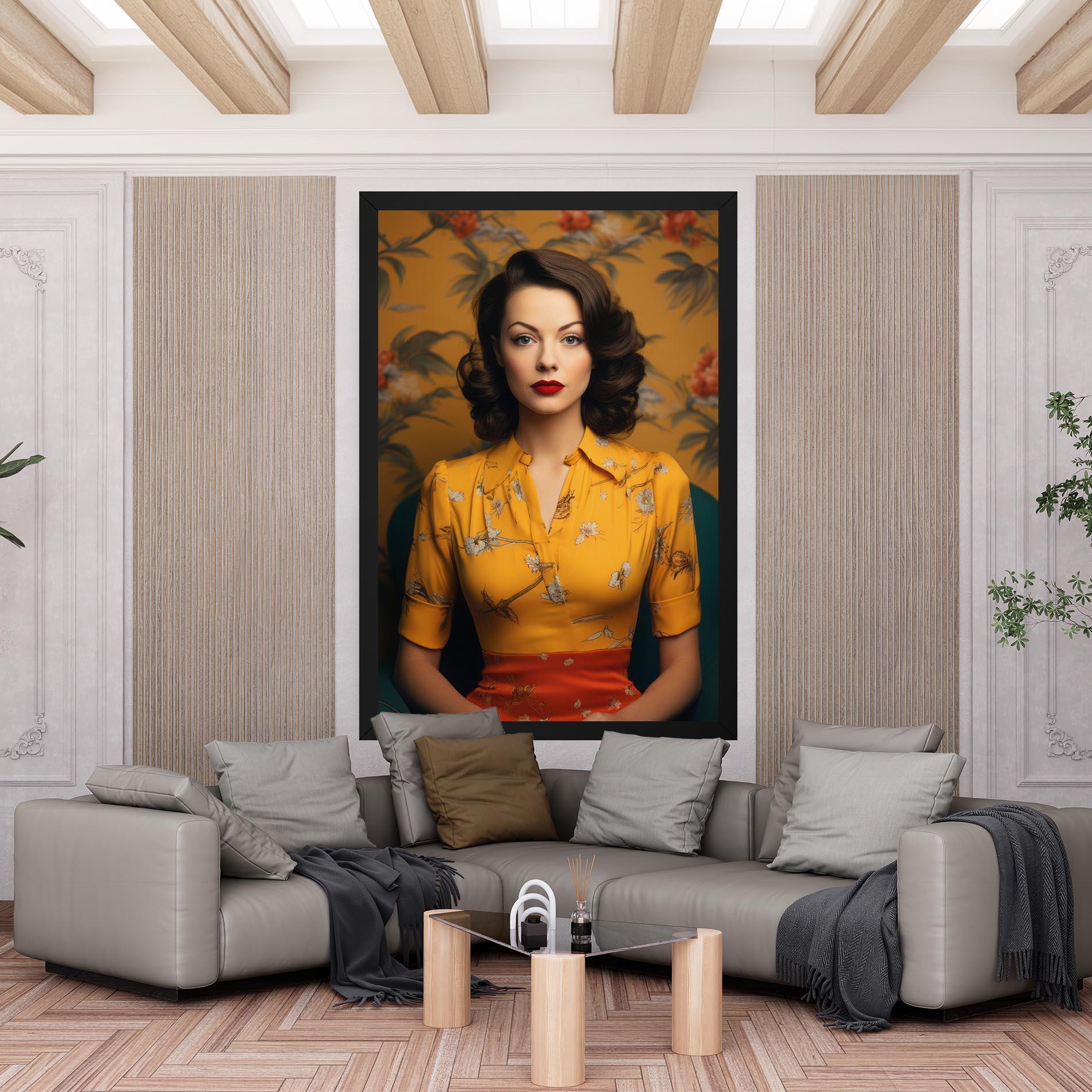 Obraz na Płótnie Yellow Red Dress mockup 6