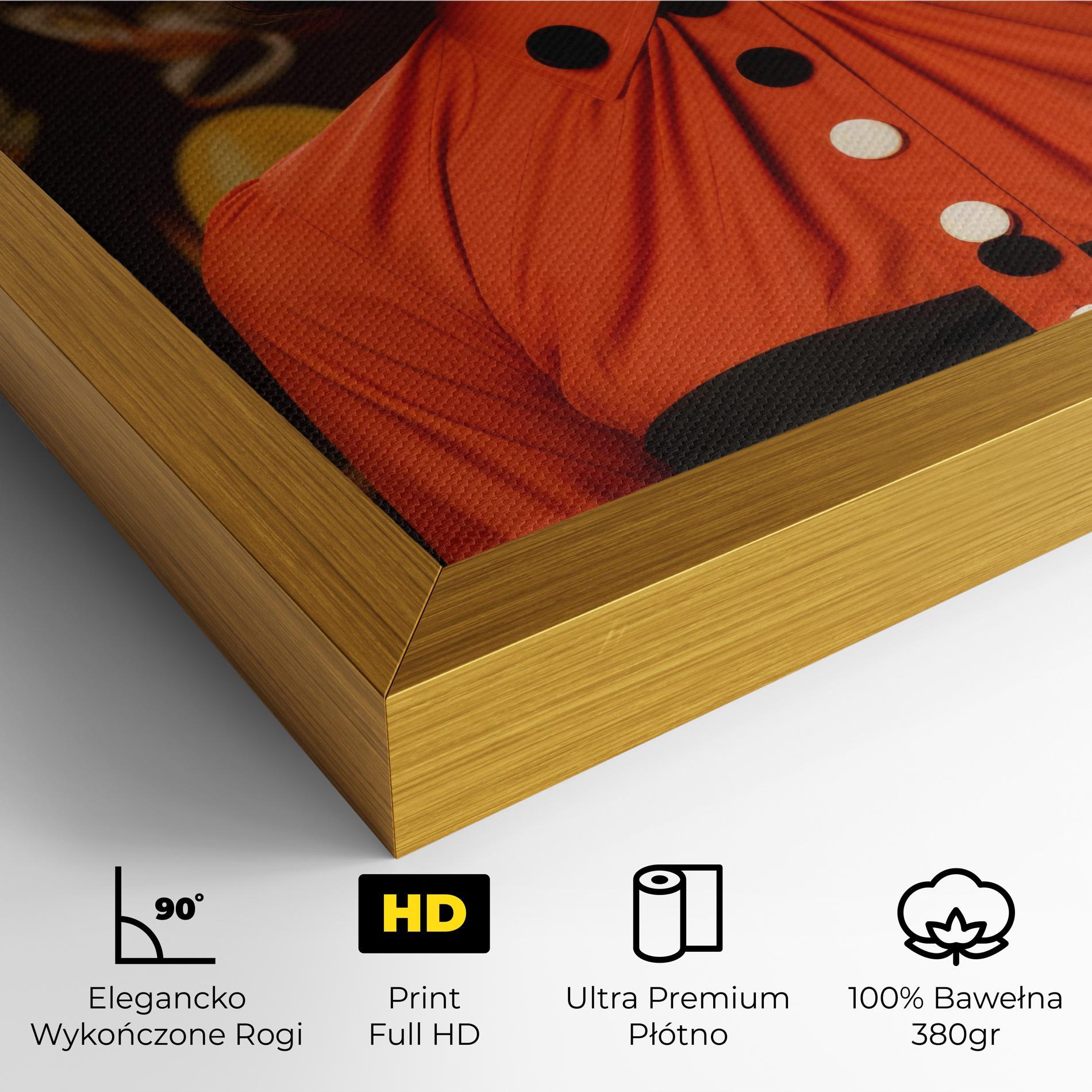 Obraz na Płótnie Vintage Red Black mockup 4