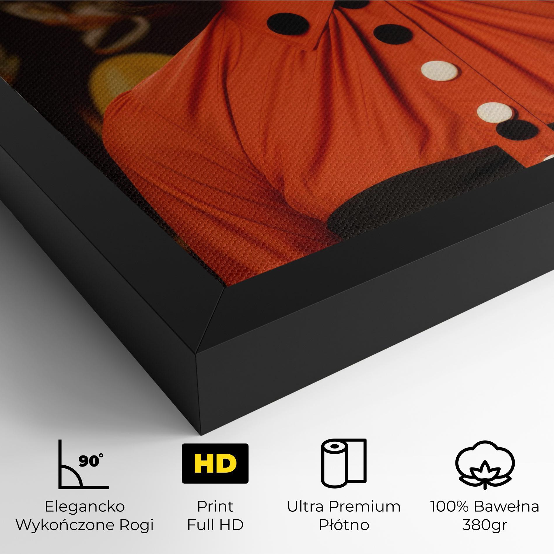 Obraz na Płótnie Vintage Red Black mockup 4