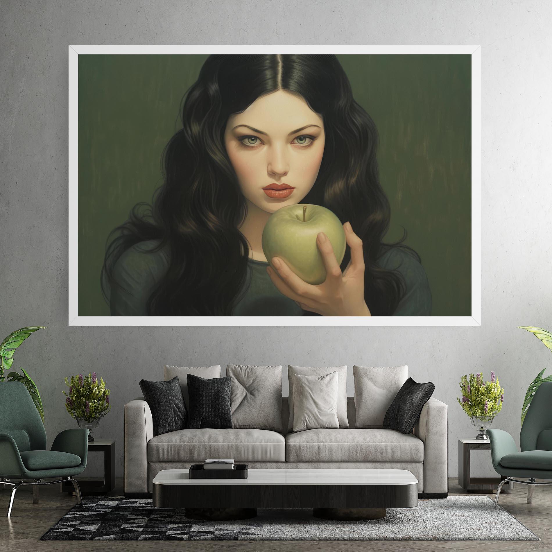 Obraz na Płótnie Green Apple Painting mockup 7