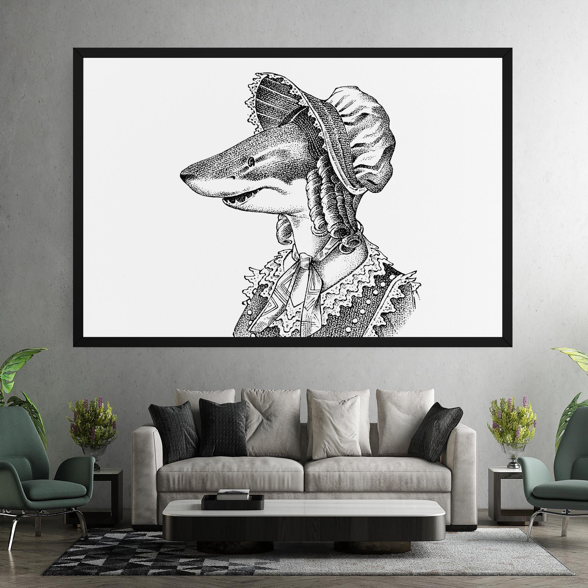 Obraz na Płótnie Vintage Shark mockup 7