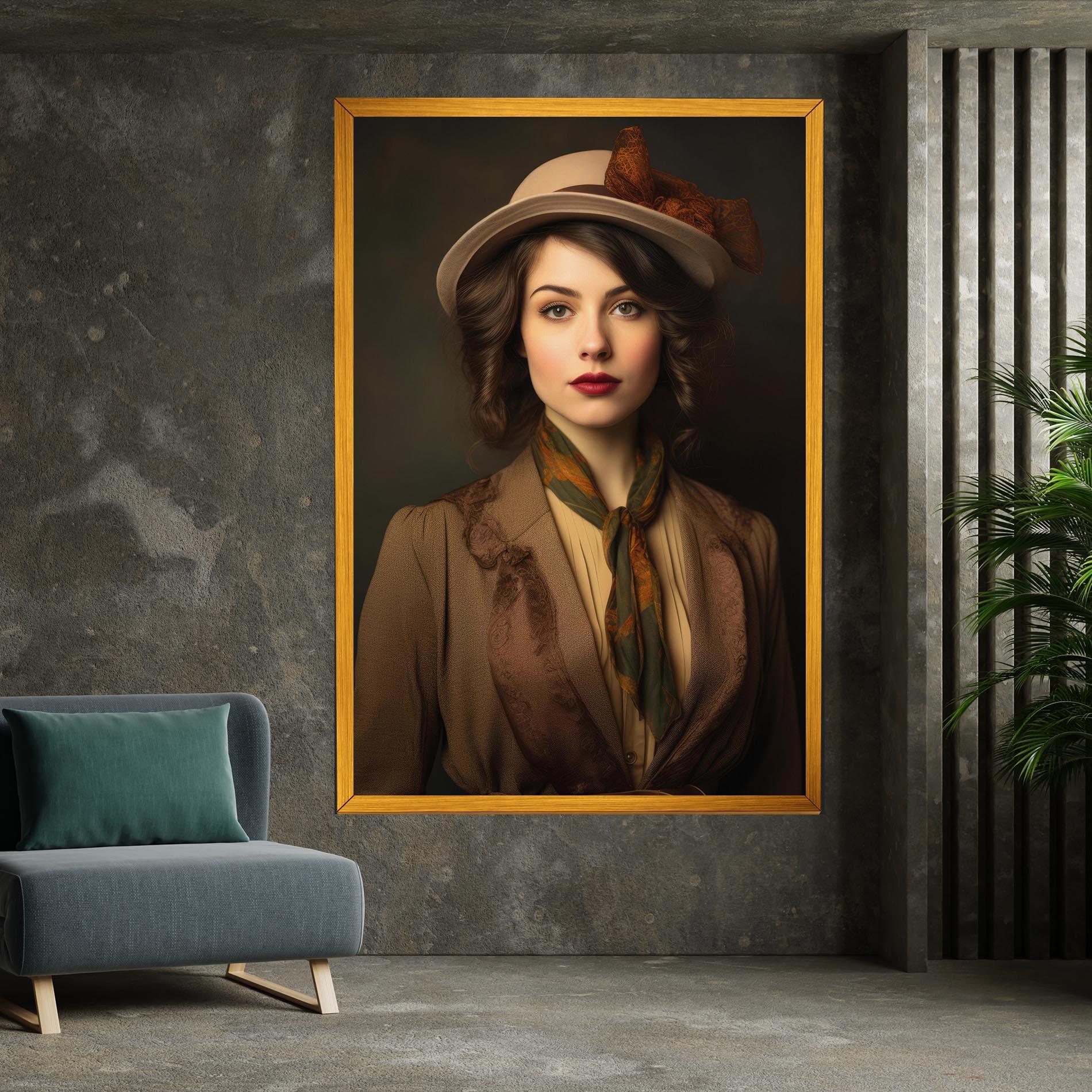 Obraz na Płótnie Cream Vintage Hat mockup 7