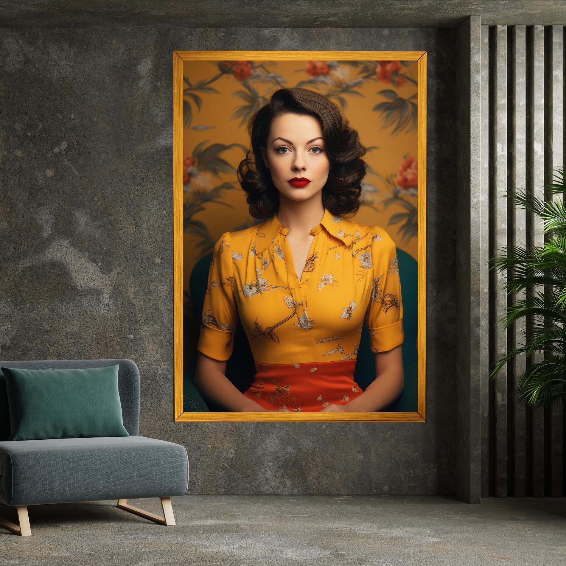 Obraz na Płótnie Yellow Red Dress mockup 7