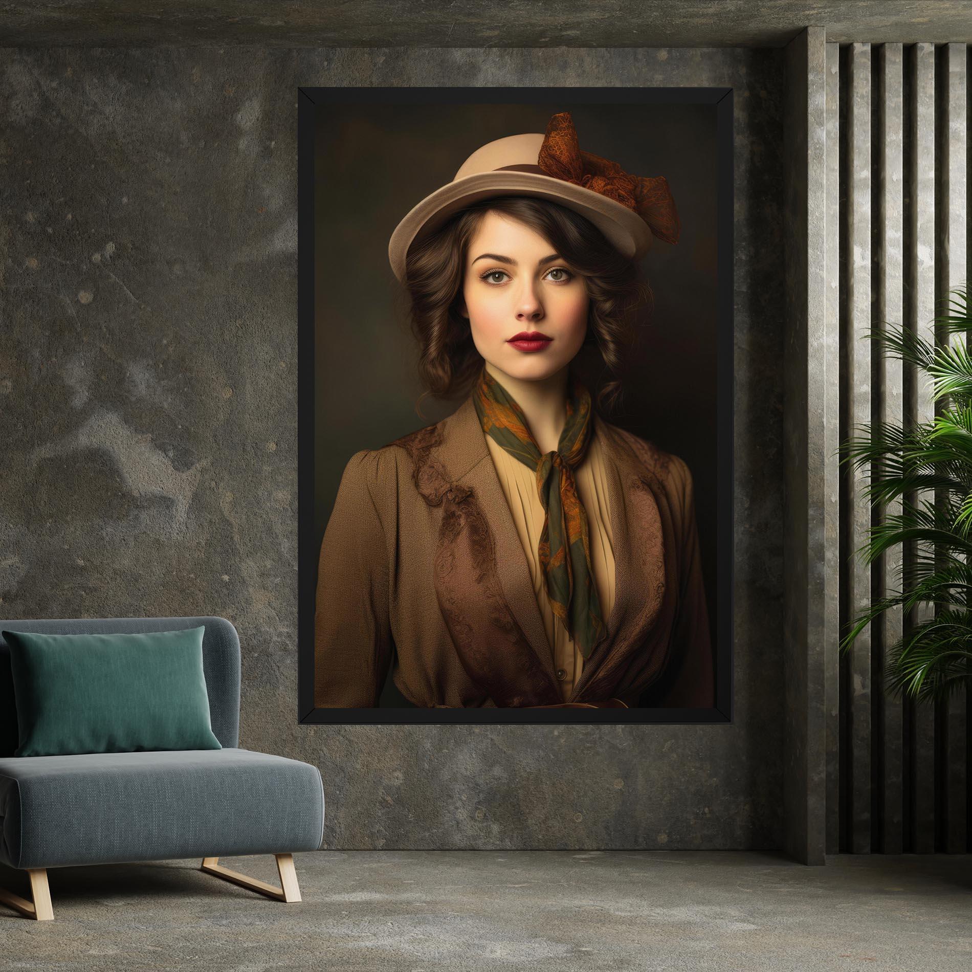 Obraz na Płótnie Cream Vintage Hat mockup 7