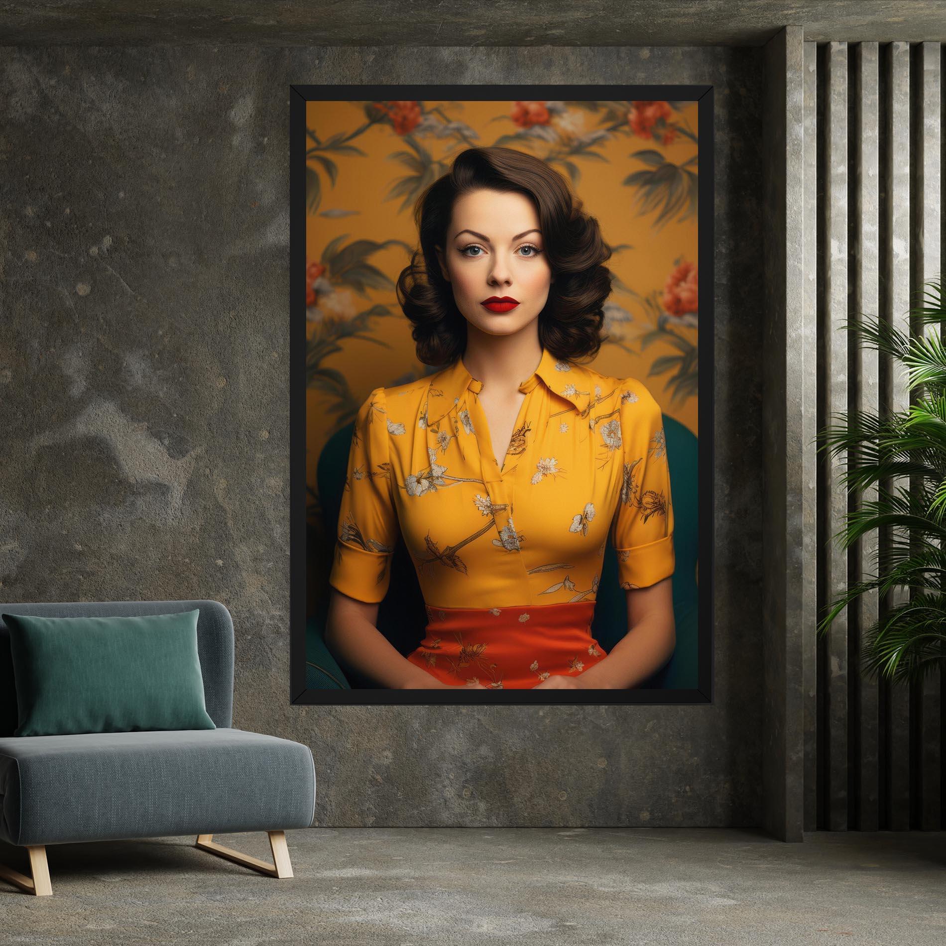 Obraz na Płótnie Yellow Red Dress mockup 7