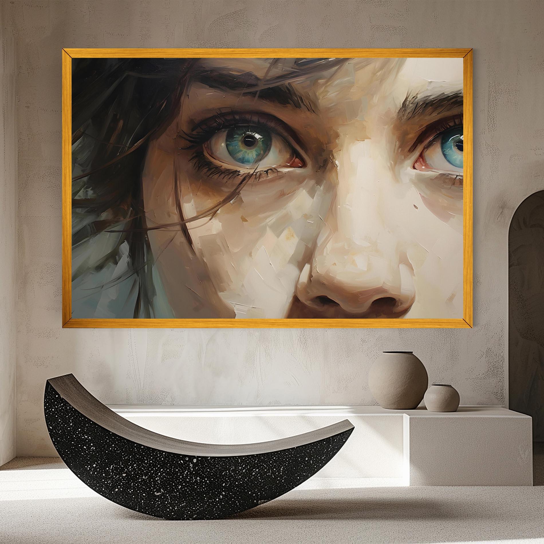 Obraz na Płótnie Vintage Blue Eyes Art mockup 8