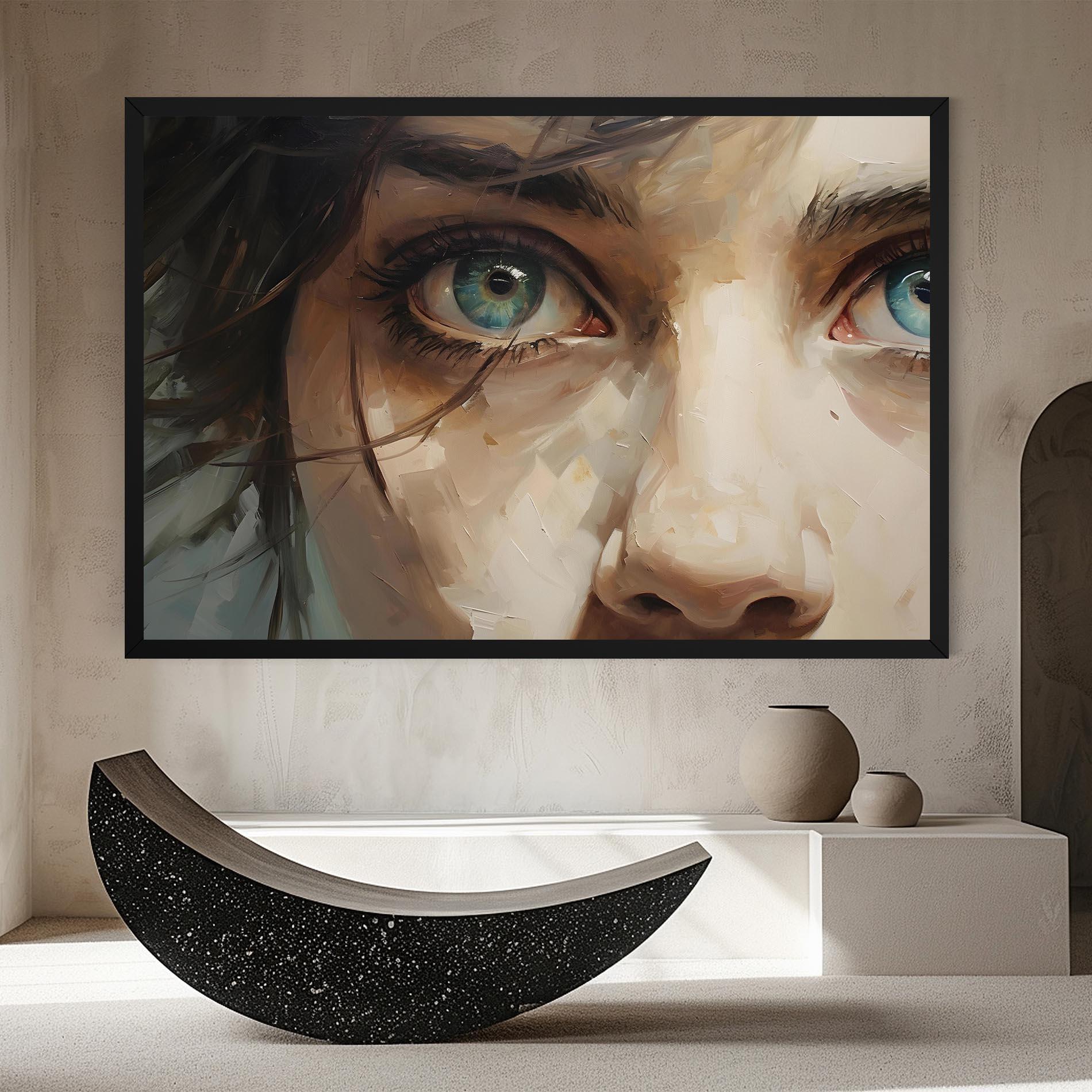 Obraz na Płótnie Vintage Blue Eyes Art mockup 8