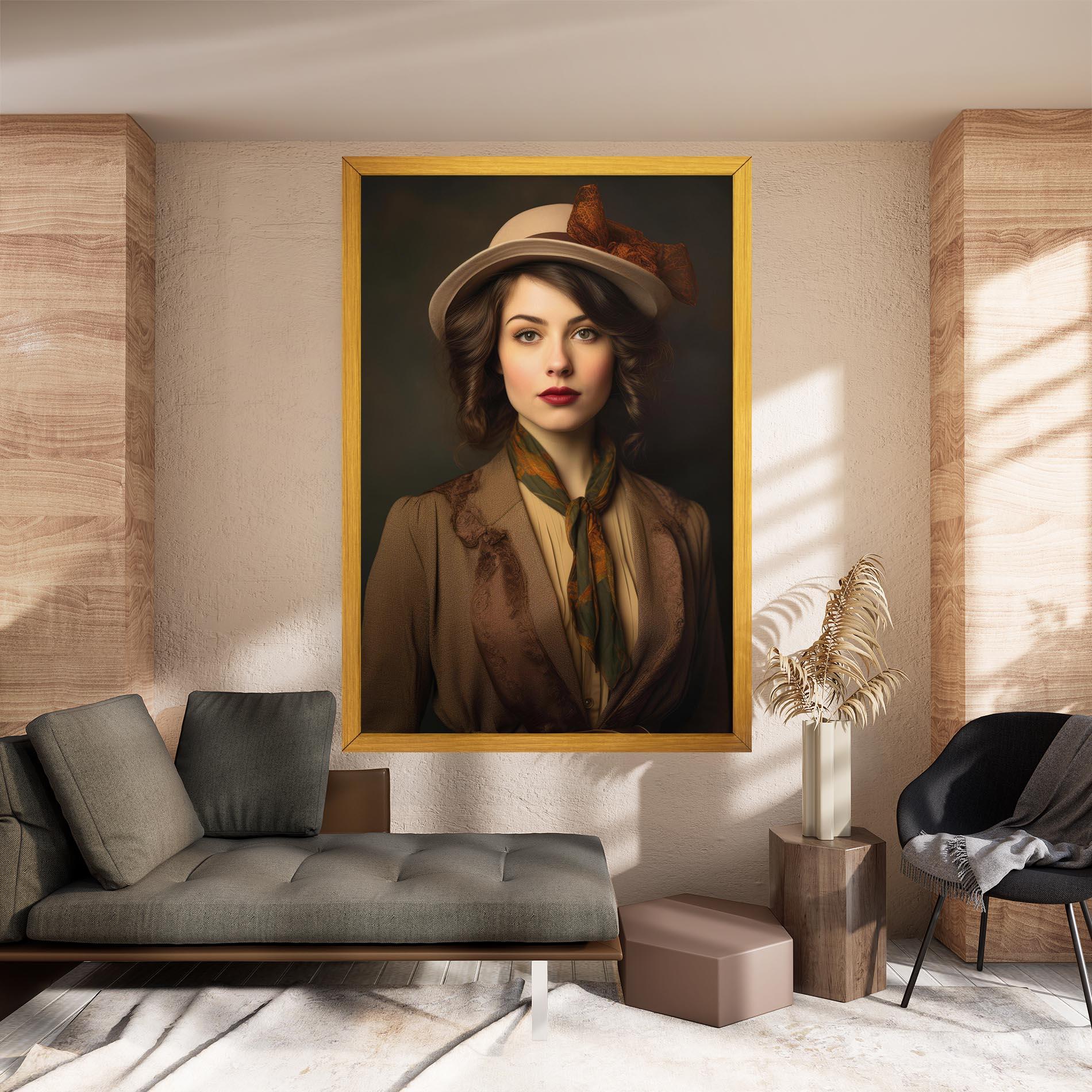 Obraz na Płótnie Cream Vintage Hat mockup 8