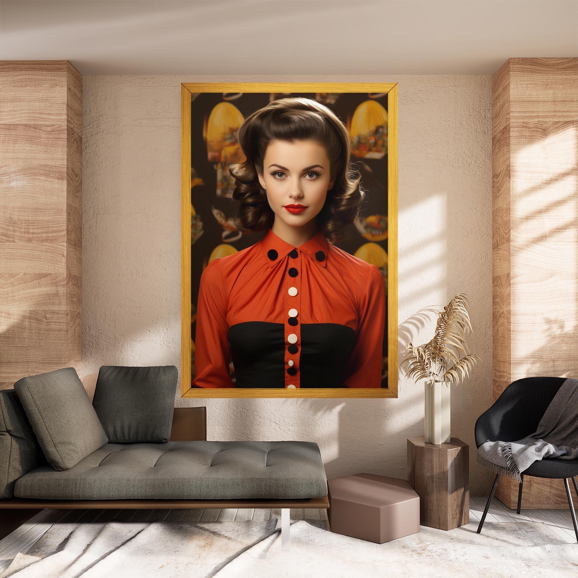 Obraz na Płótnie Vintage Red Black mockup 8