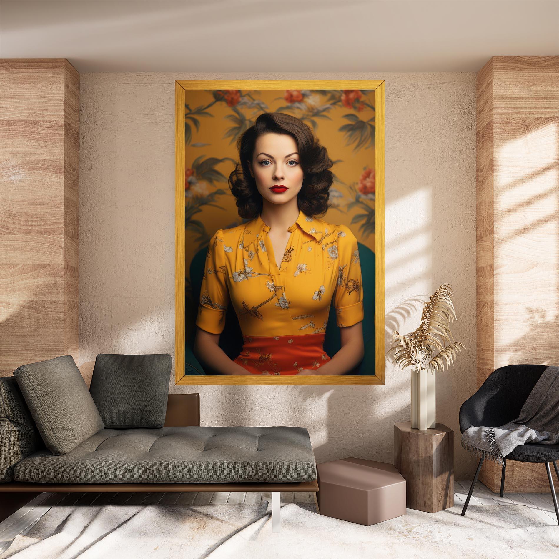 Obraz na Płótnie Yellow Red Dress mockup 8