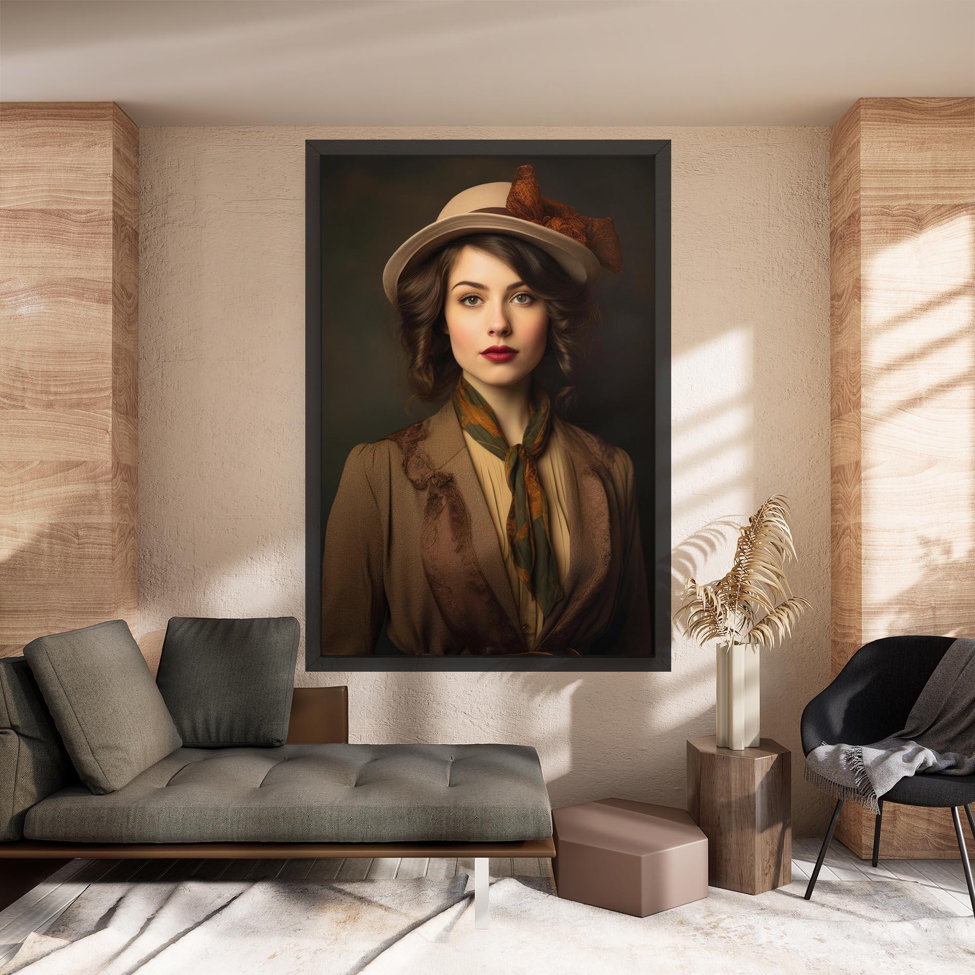 Obraz na Płótnie Cream Vintage Hat mockup 8