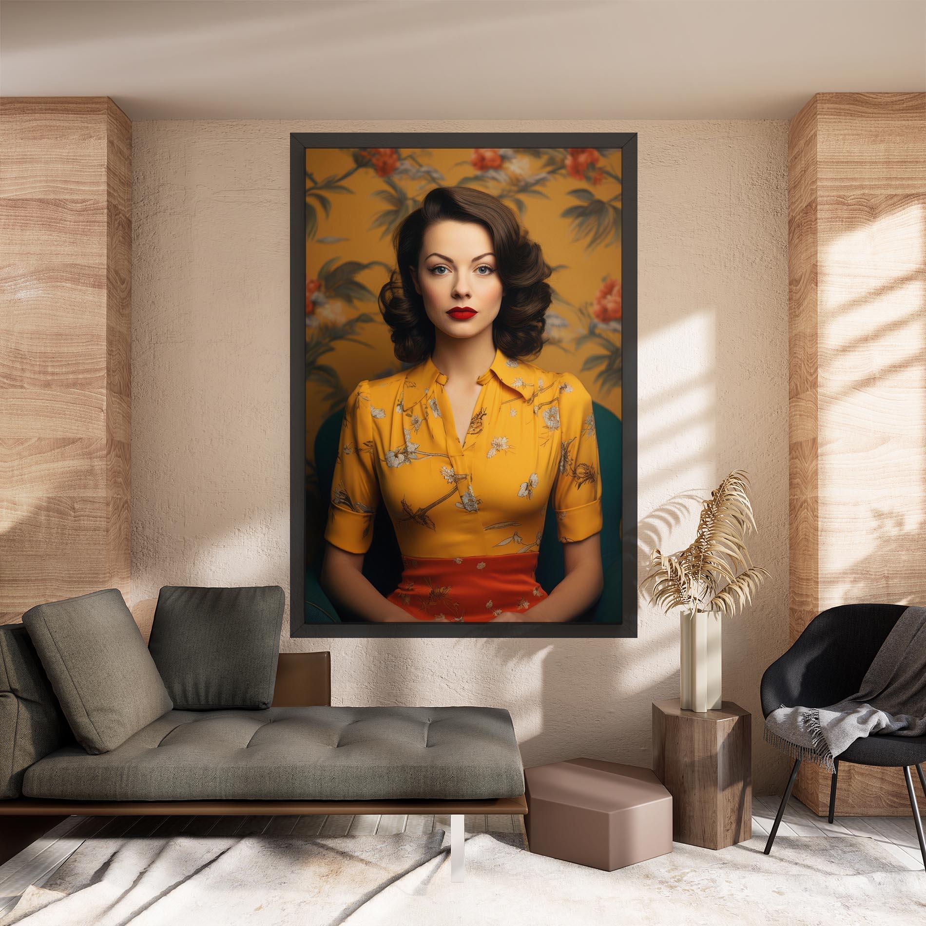 Obraz na Płótnie Yellow Red Dress mockup 8