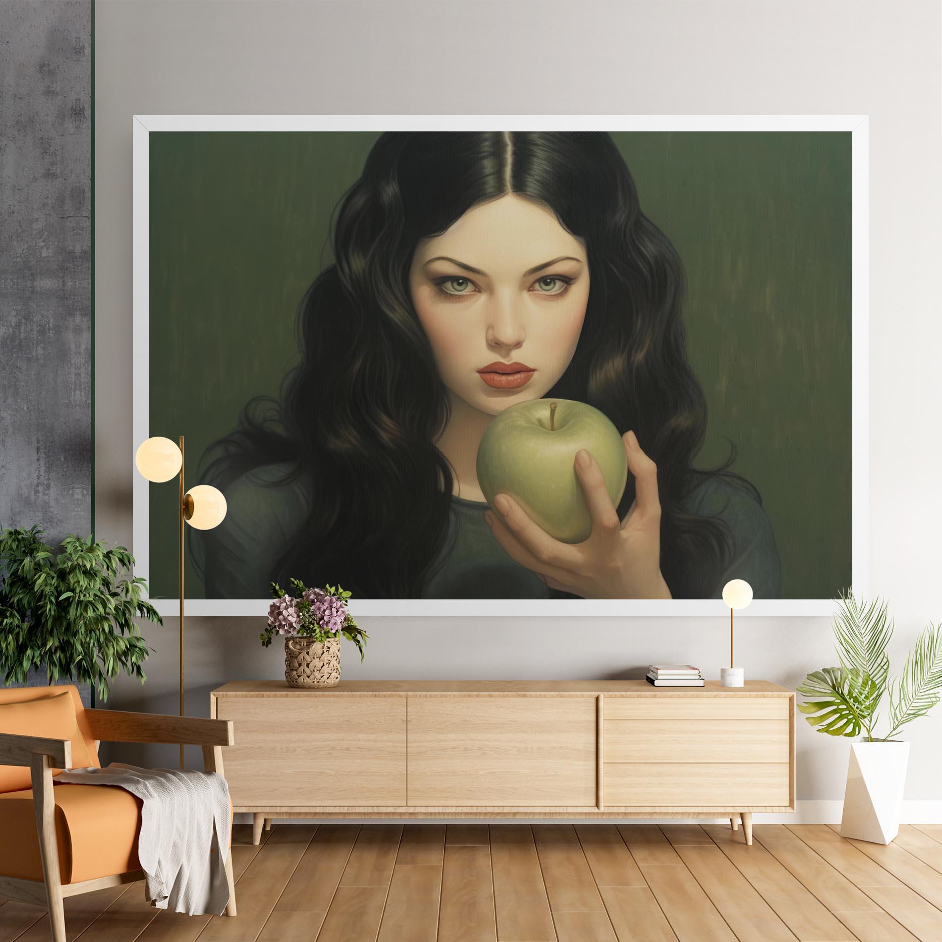 Obraz na Płótnie Green Apple Painting mockup 9