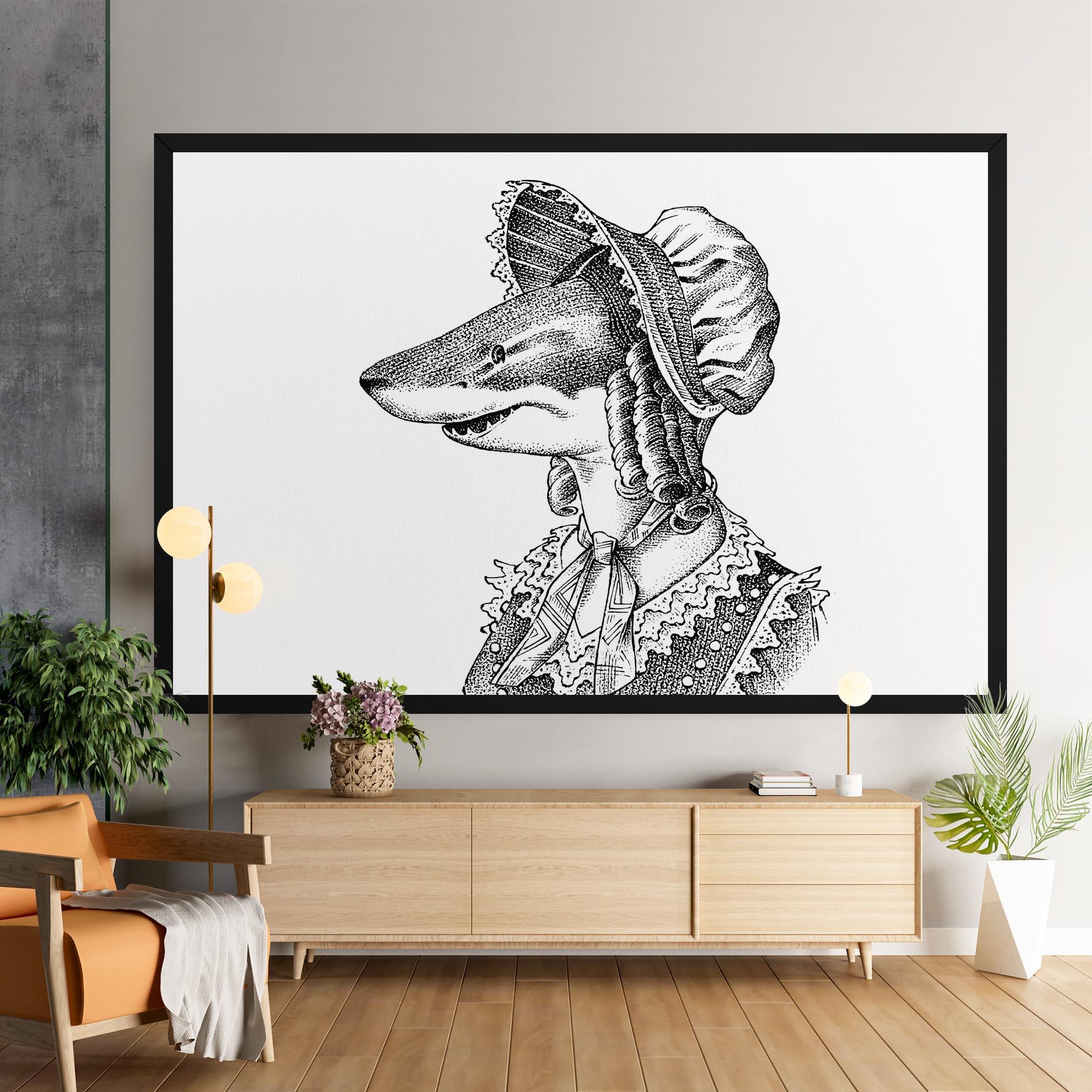 Obraz na Płótnie Vintage Shark mockup 9