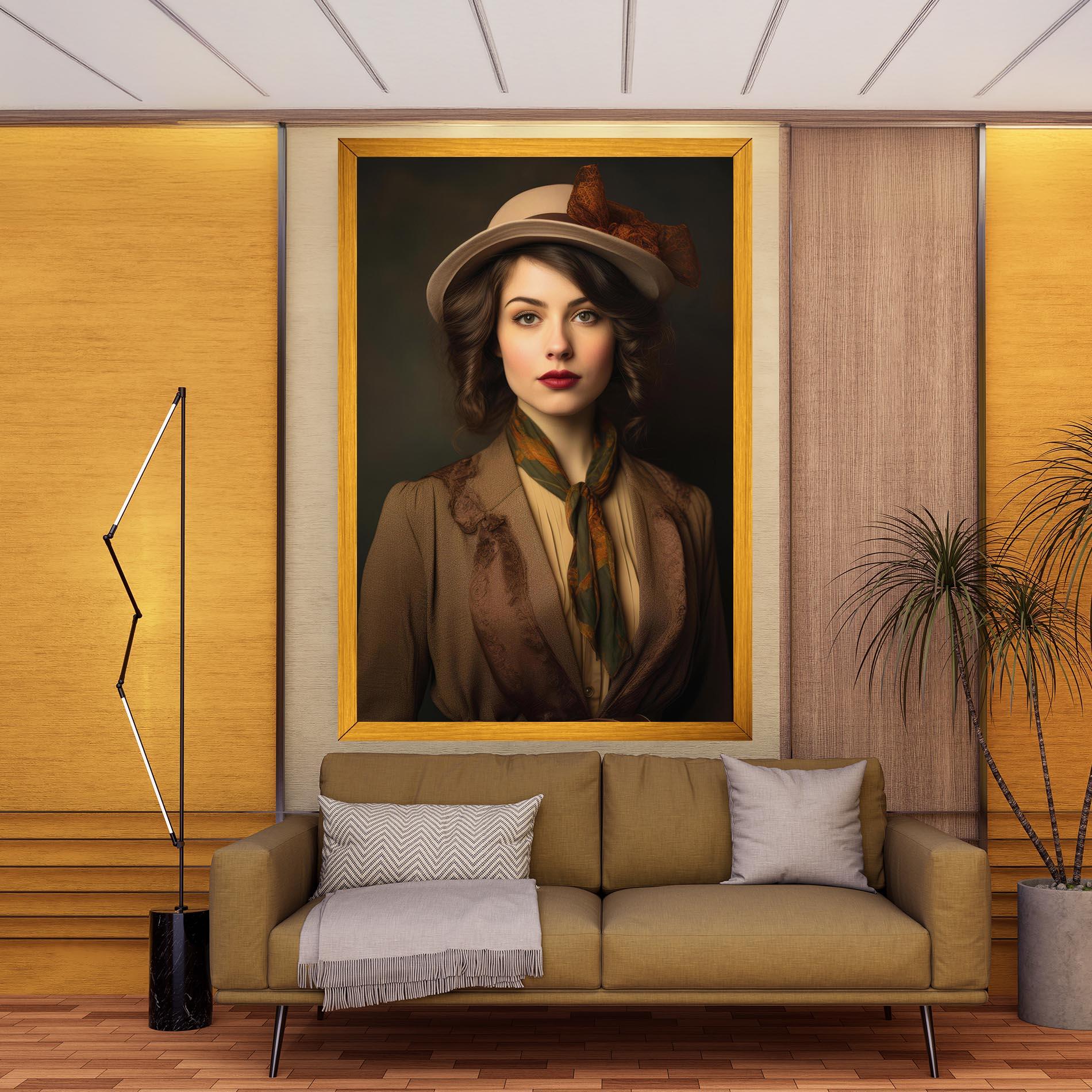 Obraz na Płótnie Cream Vintage Hat mockup 9