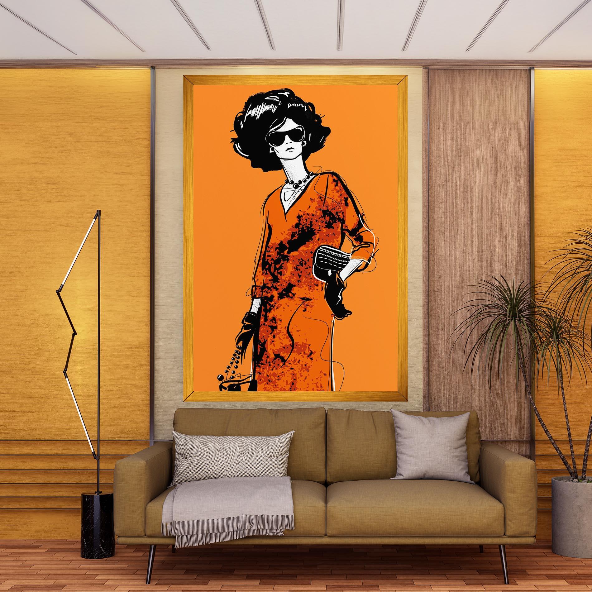 Obraz na Płótnie Old Orange Dress mockup 9
