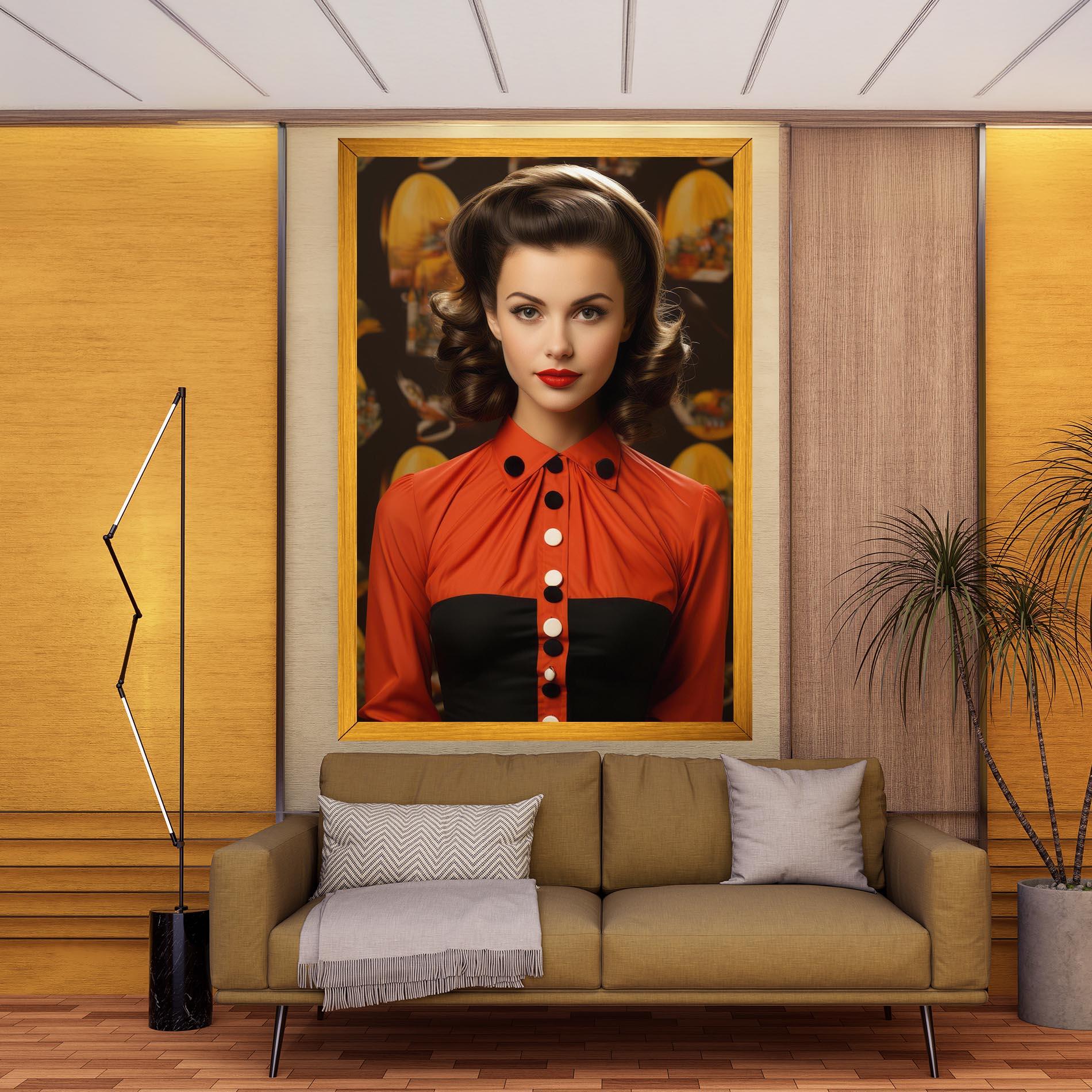 Obraz na Płótnie Vintage Red Black mockup 9