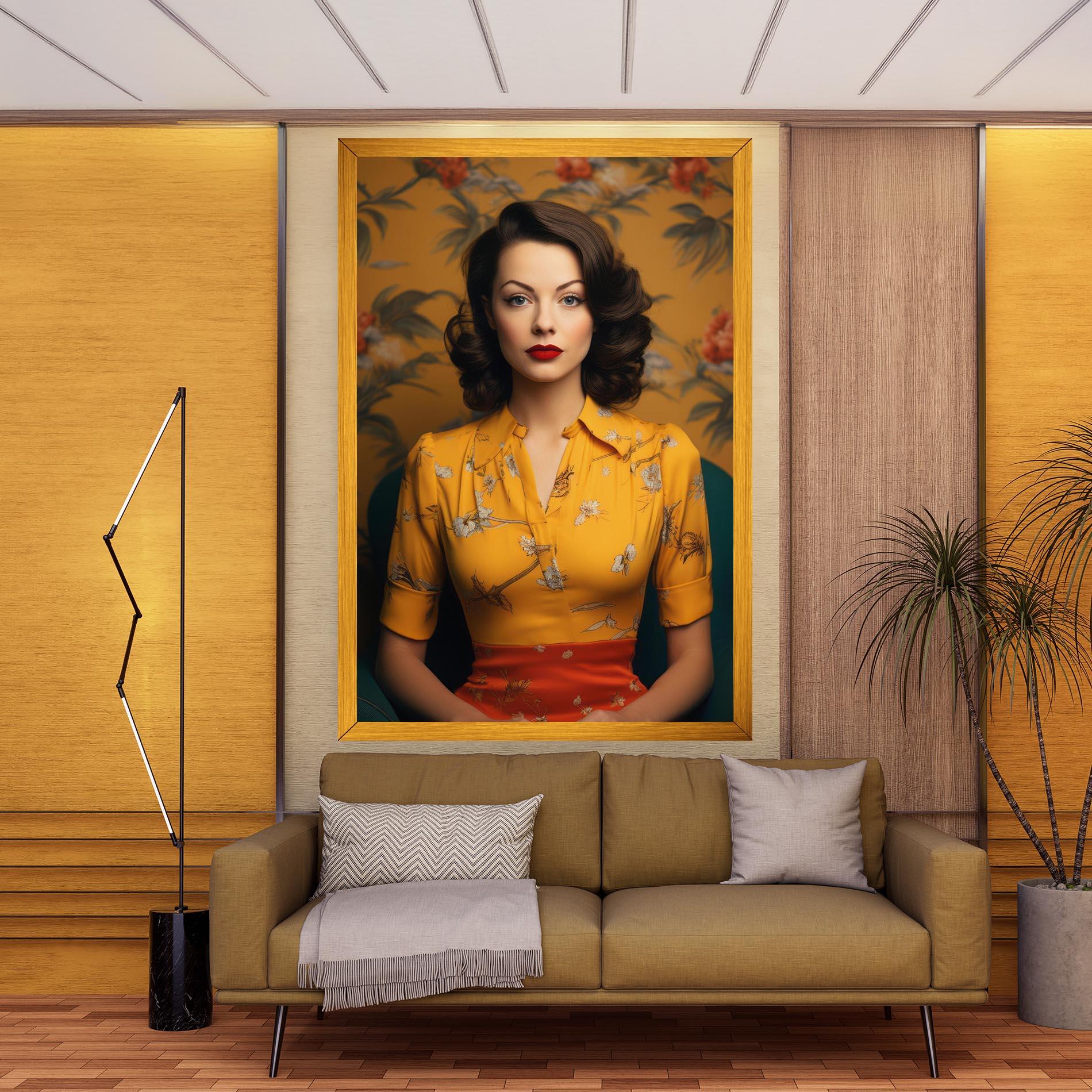 Obraz na Płótnie Yellow Red Dress mockup 9