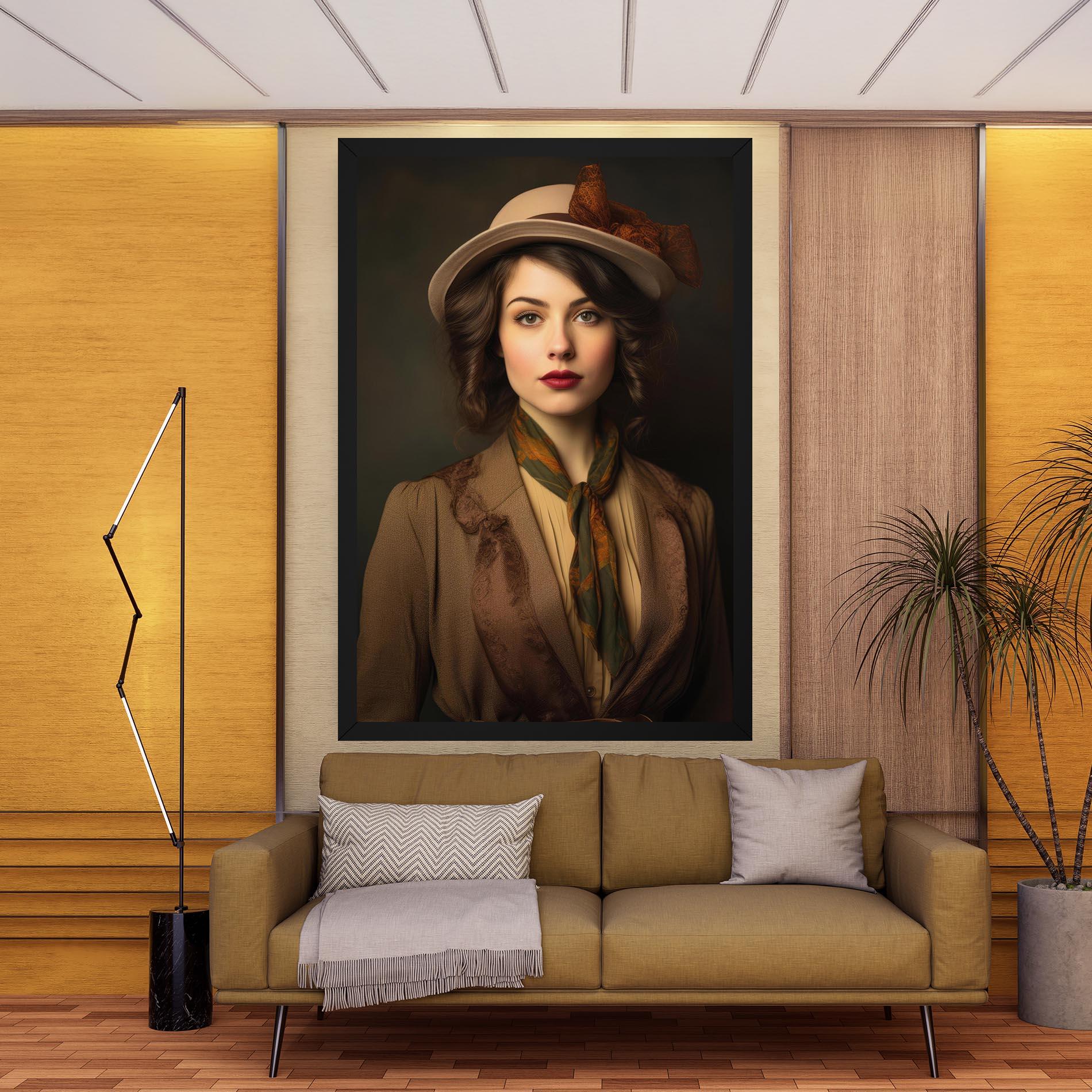 Obraz na Płótnie Cream Vintage Hat mockup 9