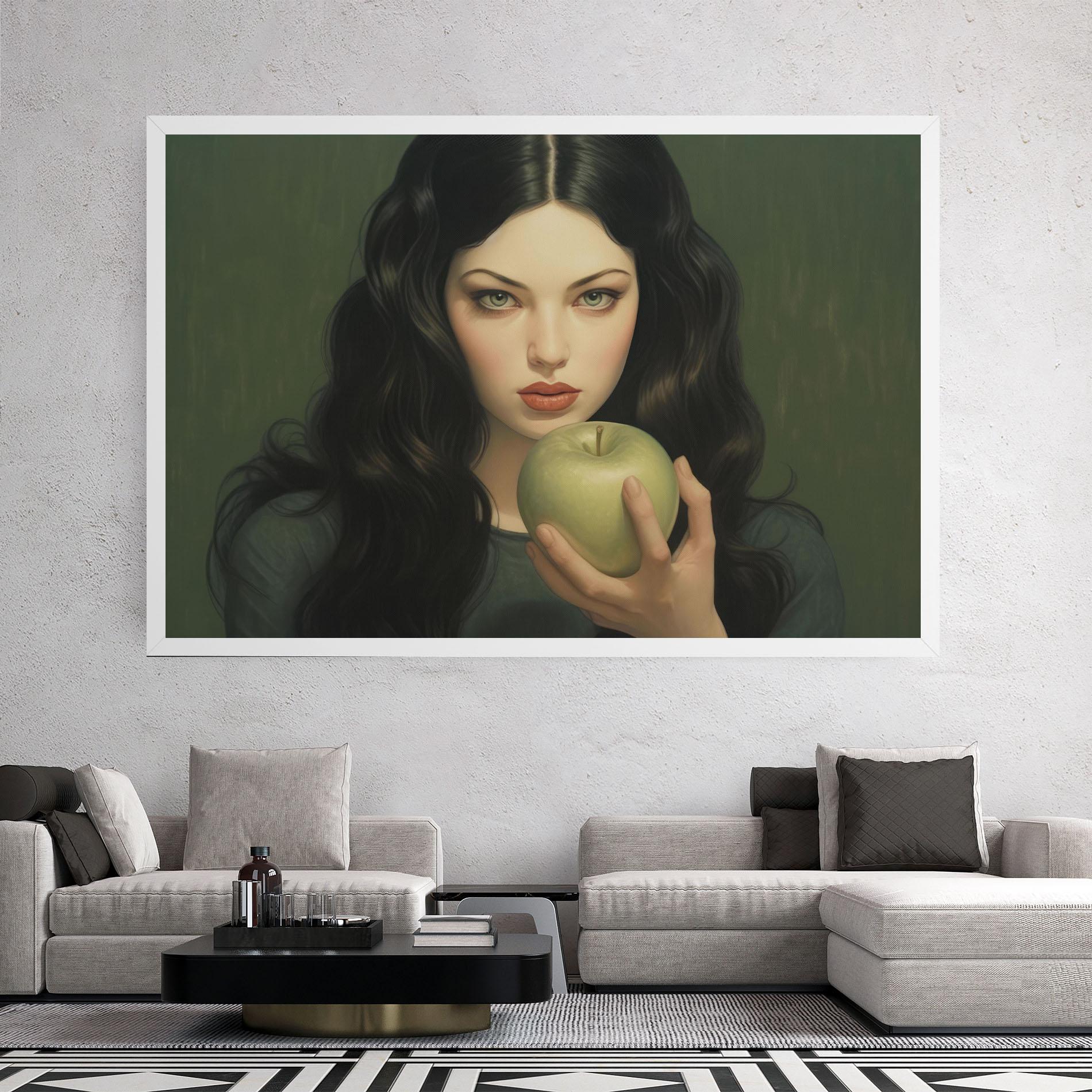 Obraz na Płótnie Green Apple Painting mockup 2