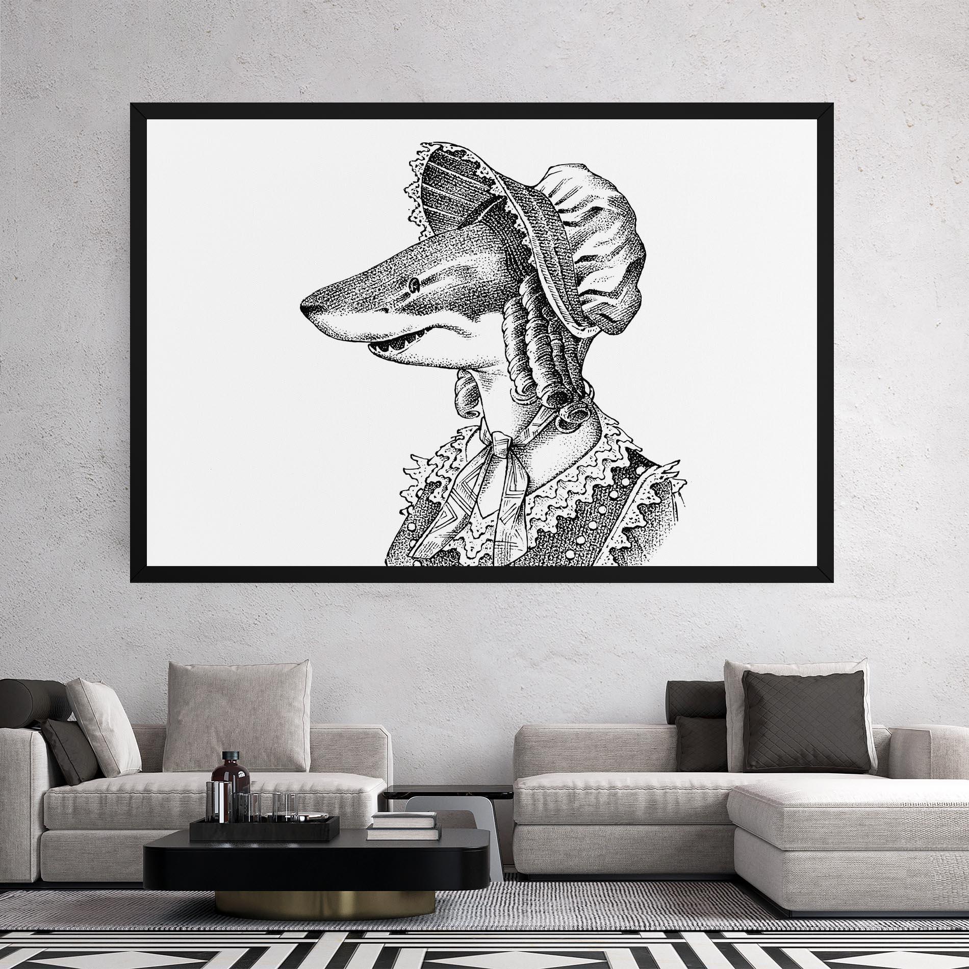 Obraz na Płótnie Vintage Shark mockup 2