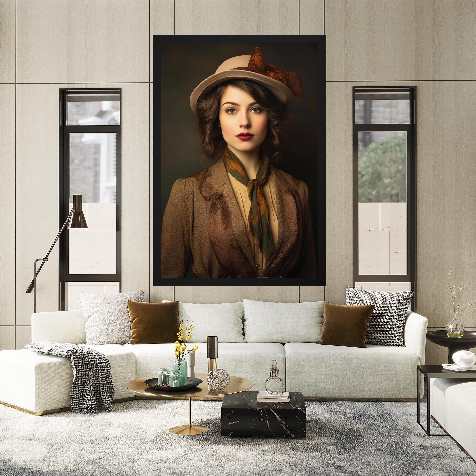 Obraz na Płótnie Cream Vintage Hat mockup 2