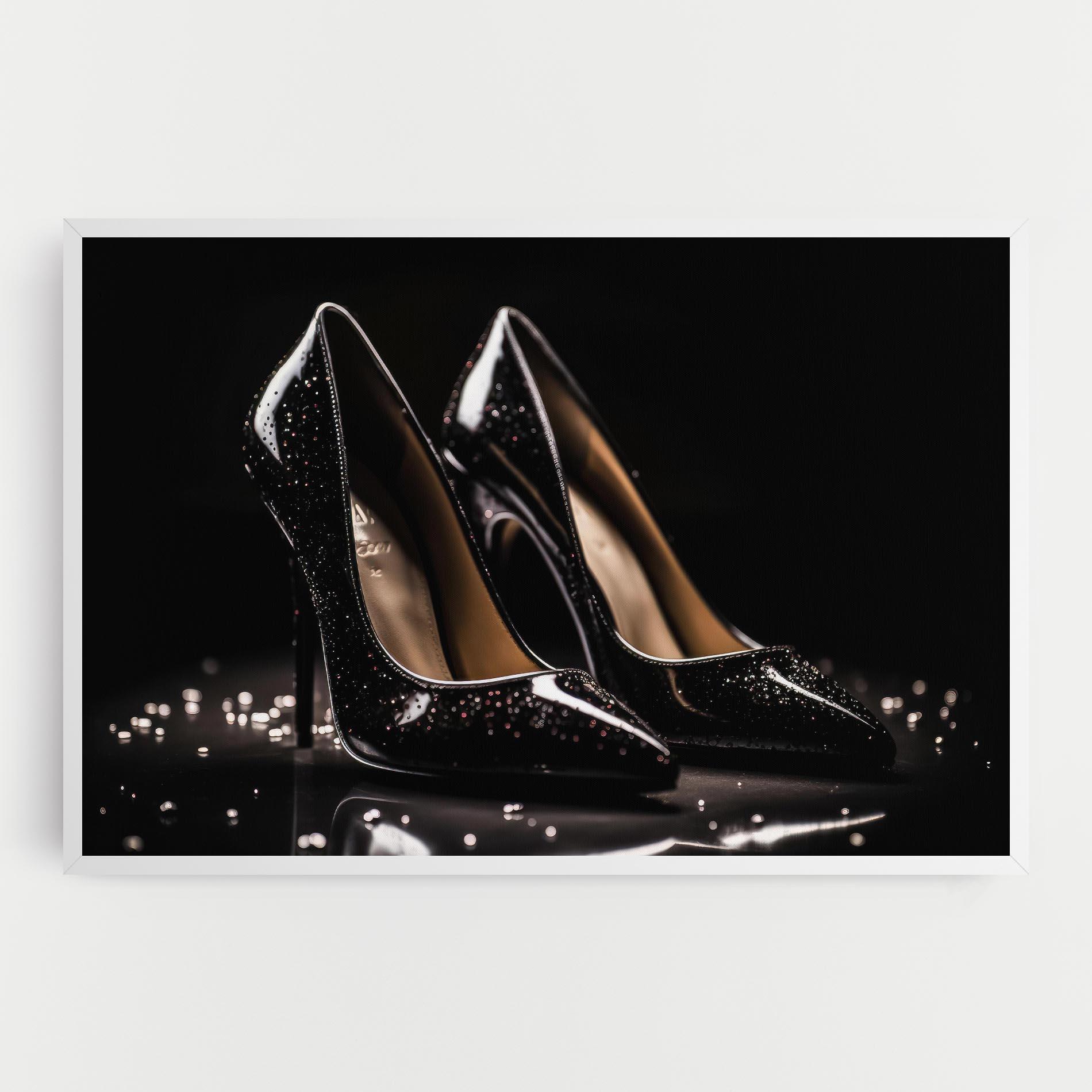 Obraz na Płótnie Black Leather Shoe mockup 0