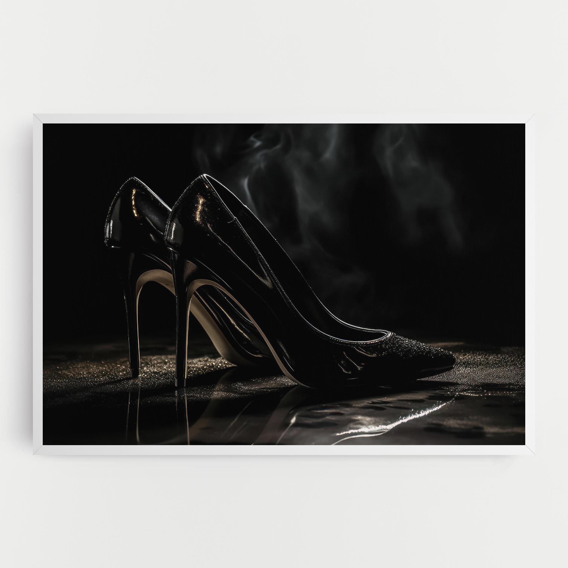 Obraz na Płótnie Black Leather Shoes mockup 0