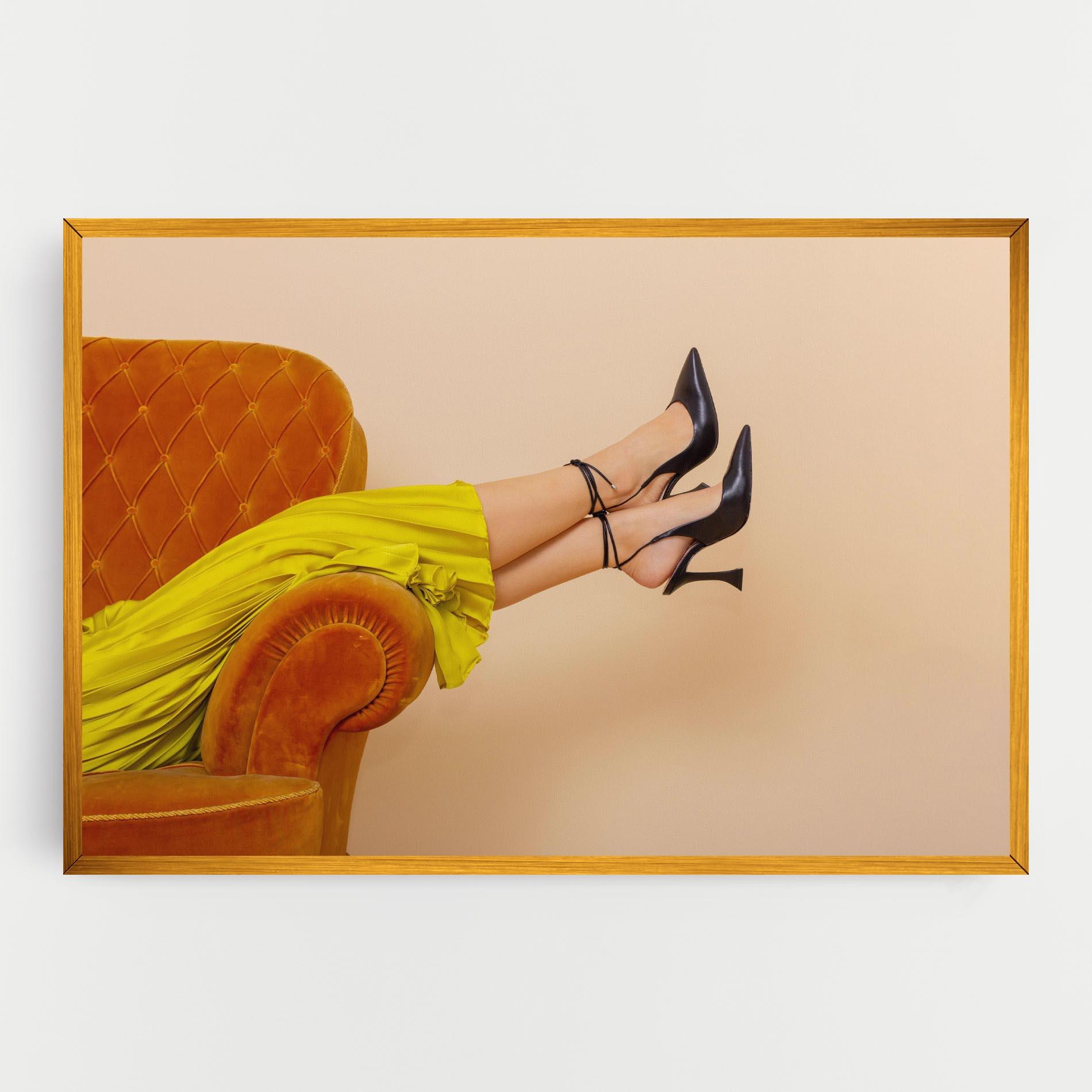 Obraz na Płótnie Black Heals On Cream mockup 0