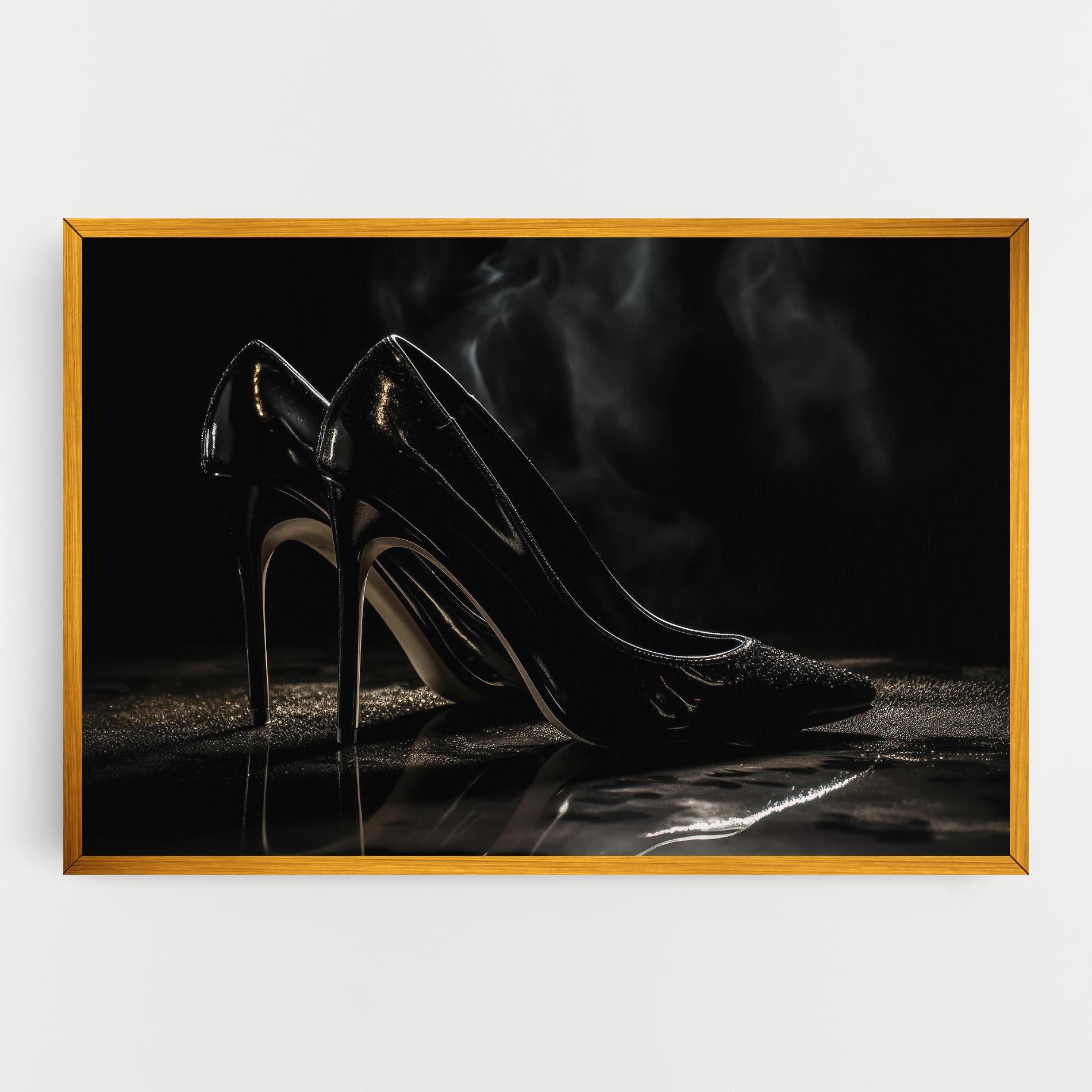 Obraz na Płótnie Black Leather Shoes mockup 0