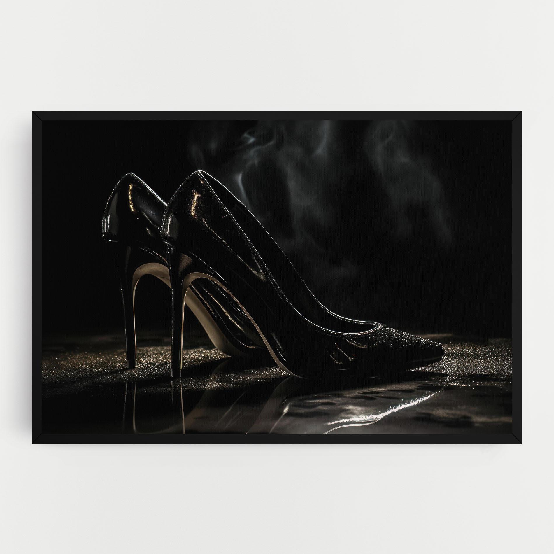 Obraz na Płótnie Black Leather Shoes mockup 0