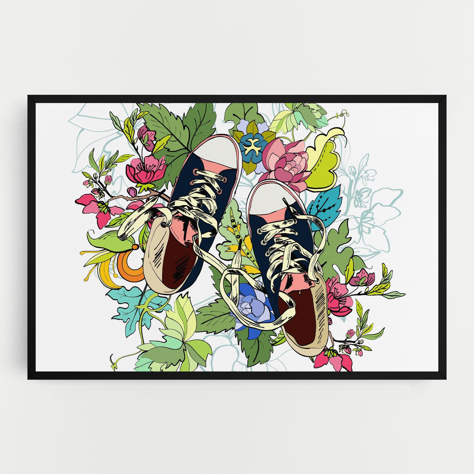 Obraz na Płótnie Flower Shoes mockup 0