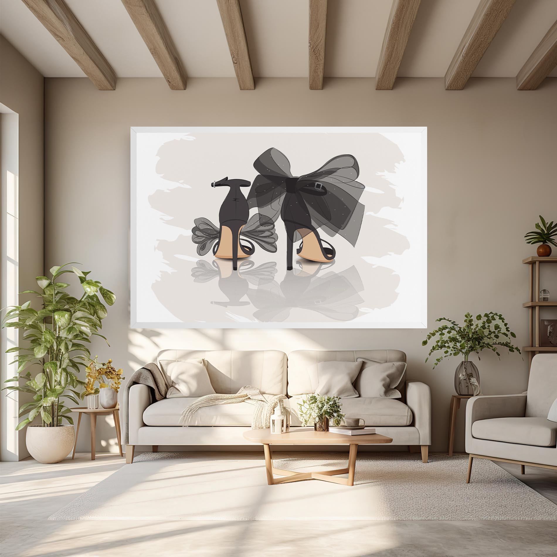 Obraz na Płótnie Black Bow Heels mockup 6