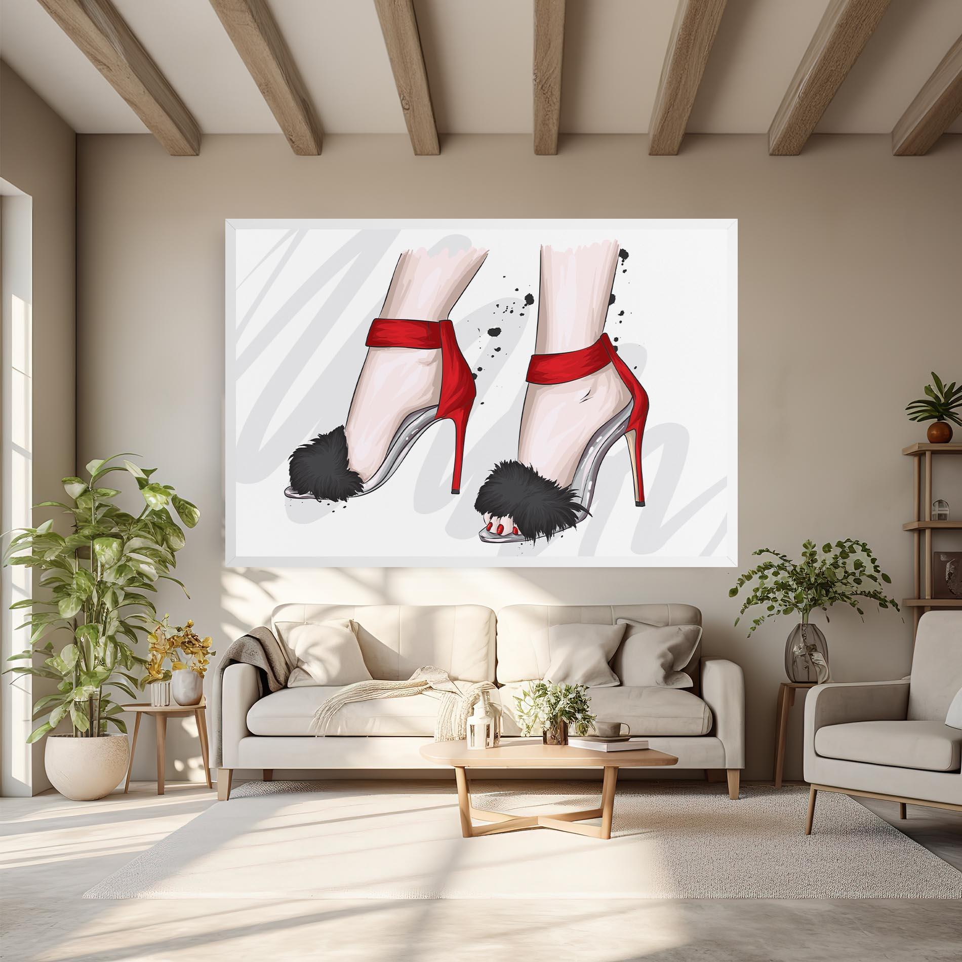 Obraz na Płótnie Black Red Heels mockup 6