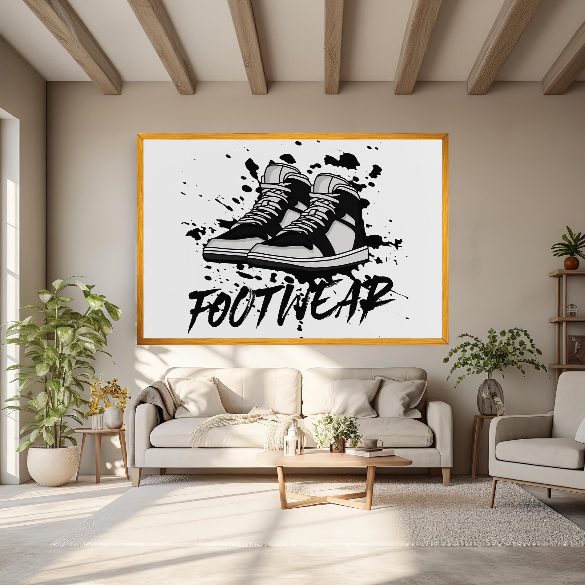 Obraz na Płótnie Black Footwear mockup 6