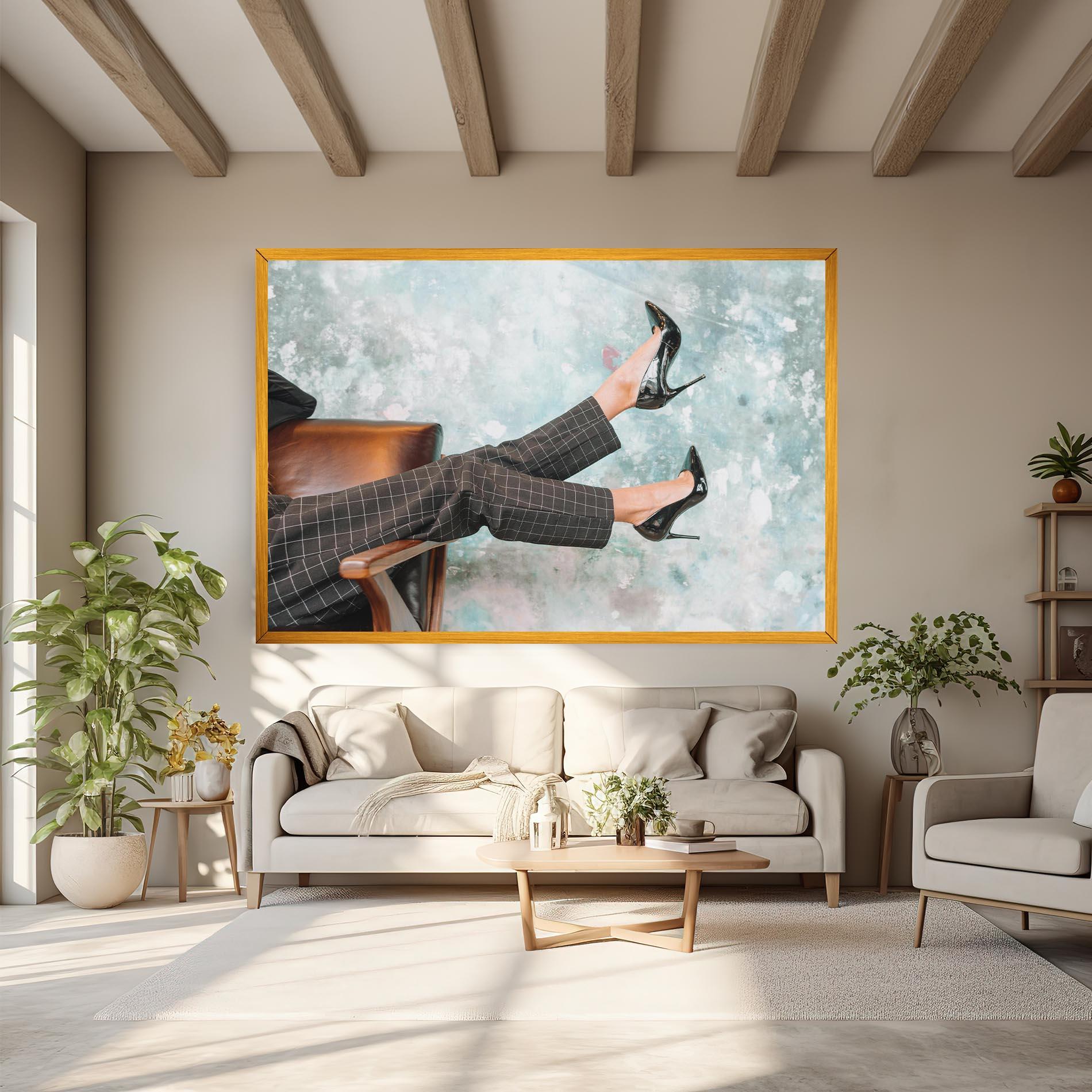 Obraz na Płótnie Black Shoes On Chair mockup 6