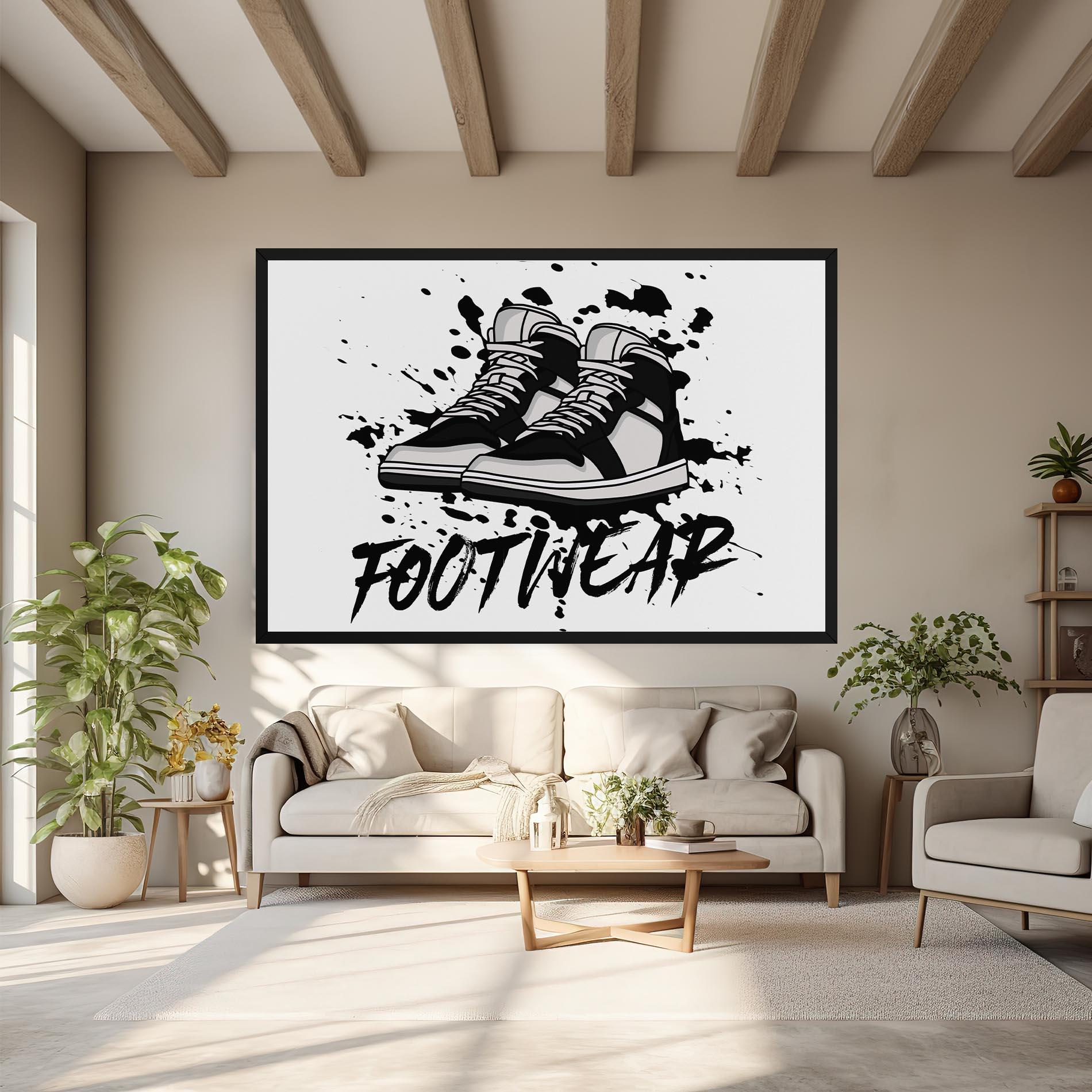 Obraz na Płótnie Black Footwear mockup 6